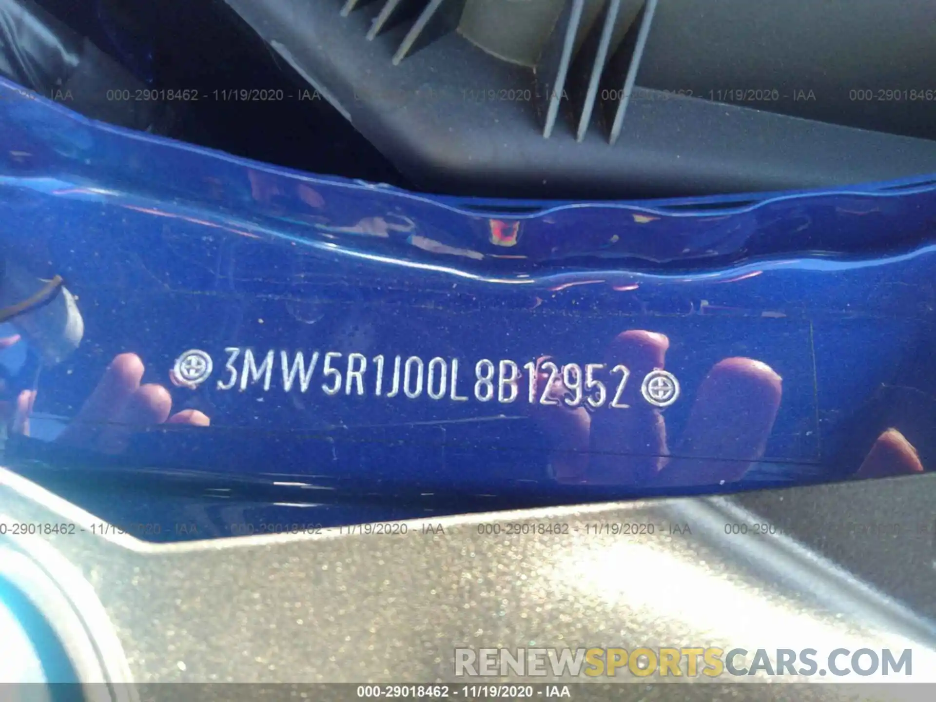9 Фотография поврежденного автомобиля 3MW5R1J00L8B12952 BMW 3 SERIES 2020