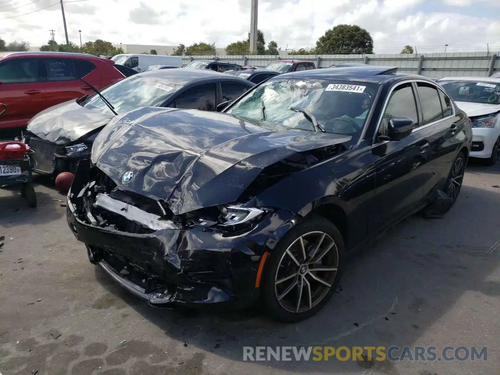 2 Фотография поврежденного автомобиля 3MW5R1J08L8B42037 BMW 3 SERIES 2020