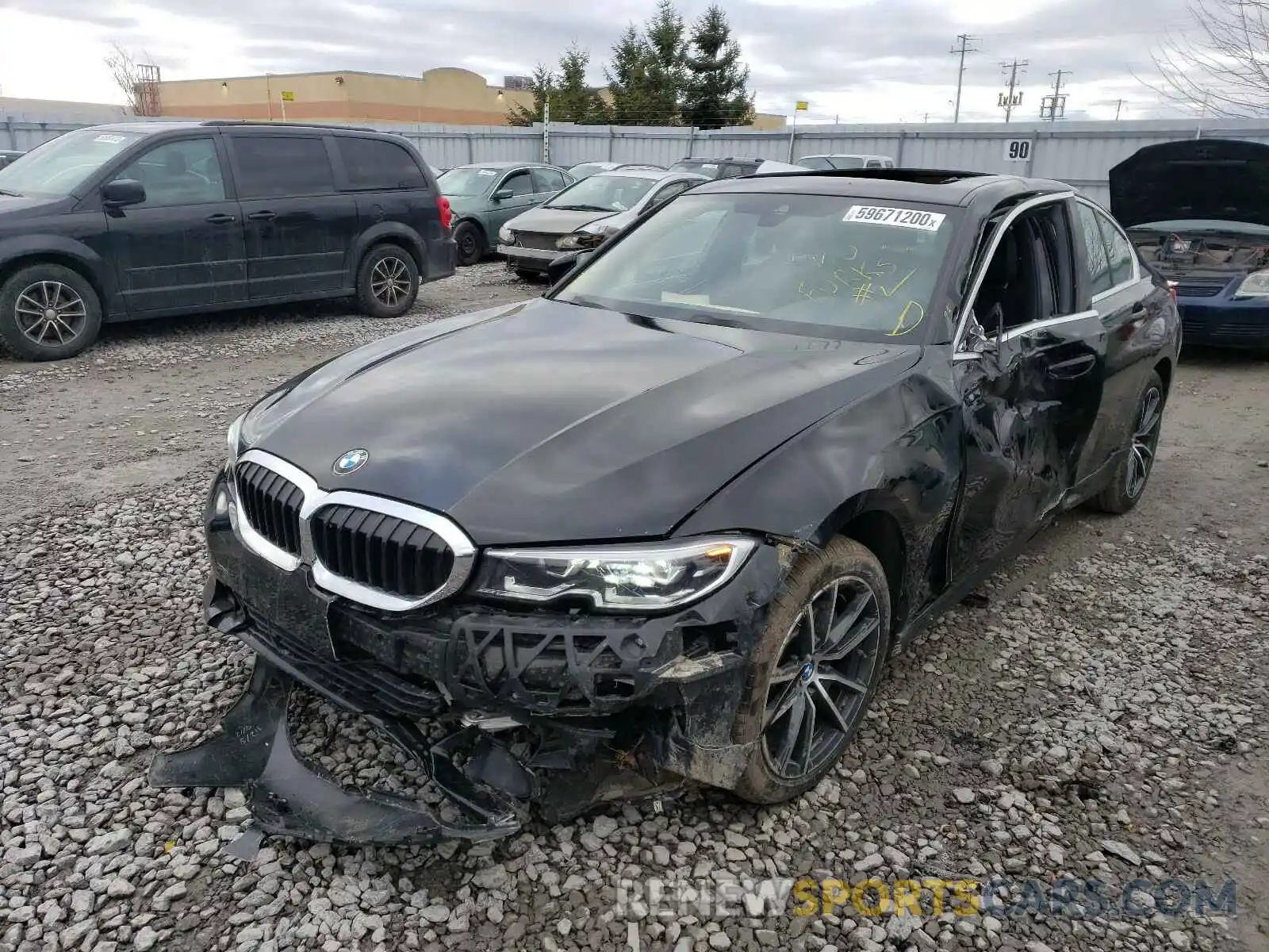 2 Фотография поврежденного автомобиля 3MW5R7J00L8B23615 BMW 3 SERIES 2020