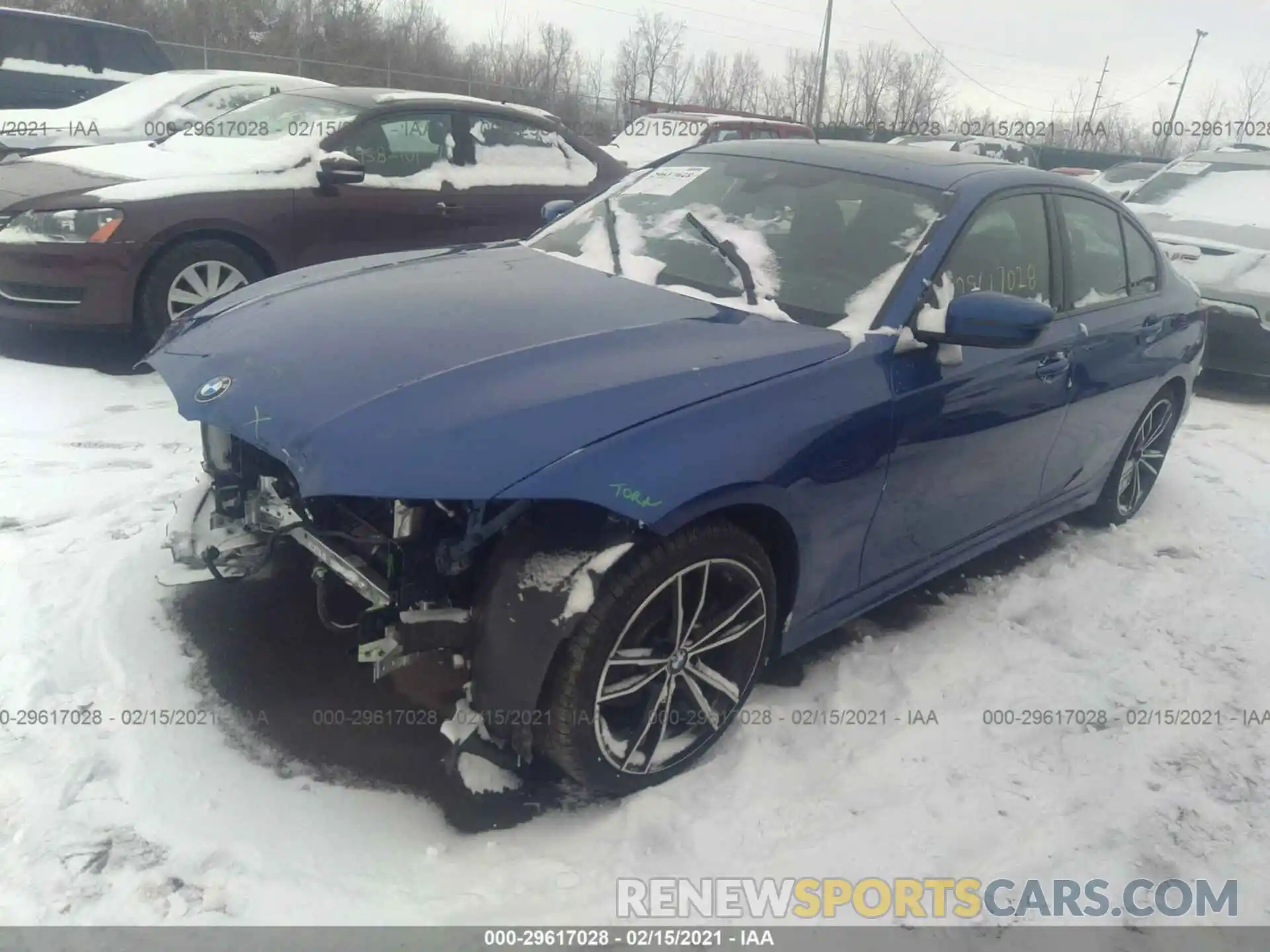2 Фотография поврежденного автомобиля 3MW5R7J06L8B35140 BMW 3 SERIES 2020