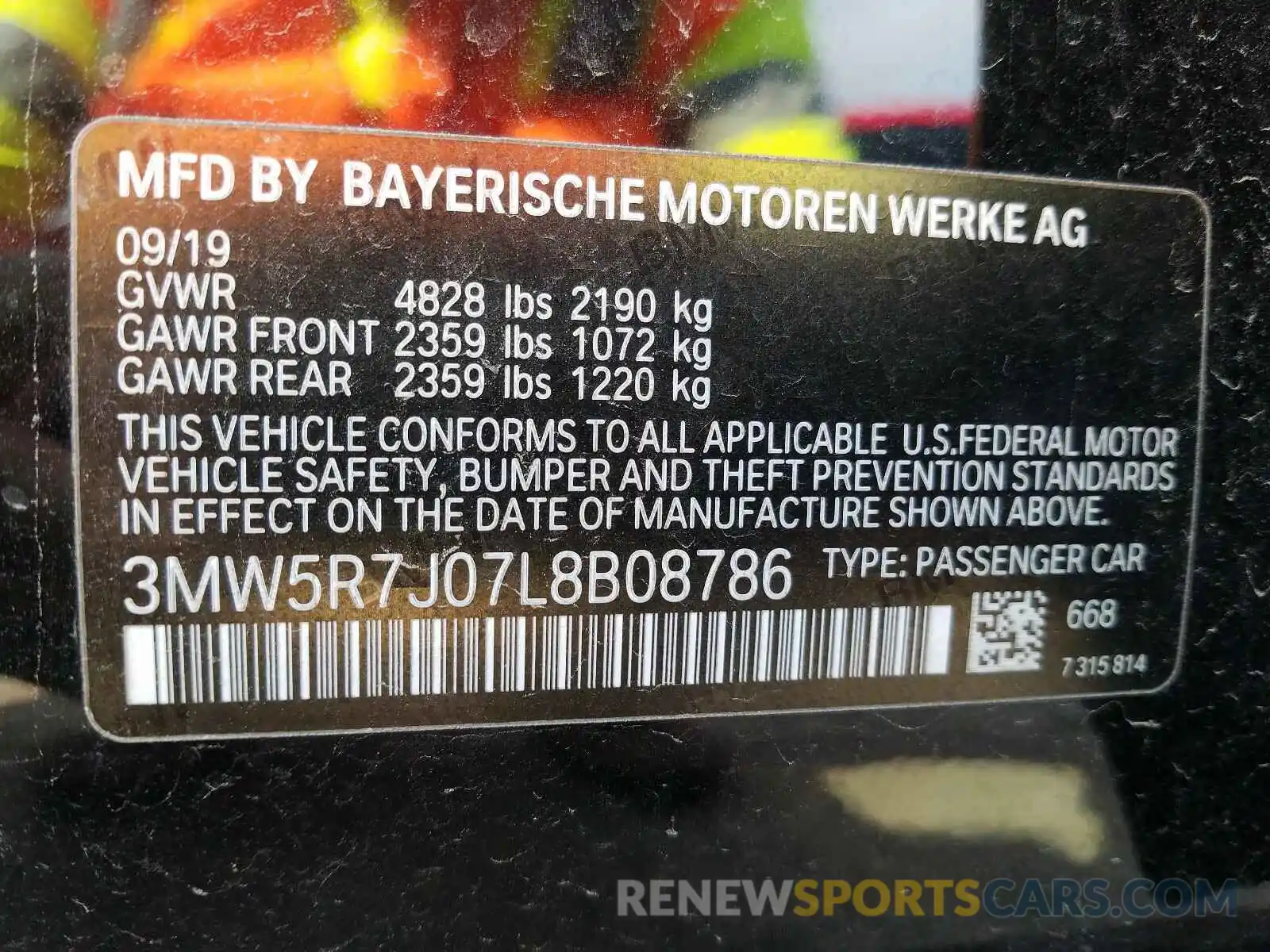 10 Фотография поврежденного автомобиля 3MW5R7J07L8B08786 BMW 3 SERIES 2020
