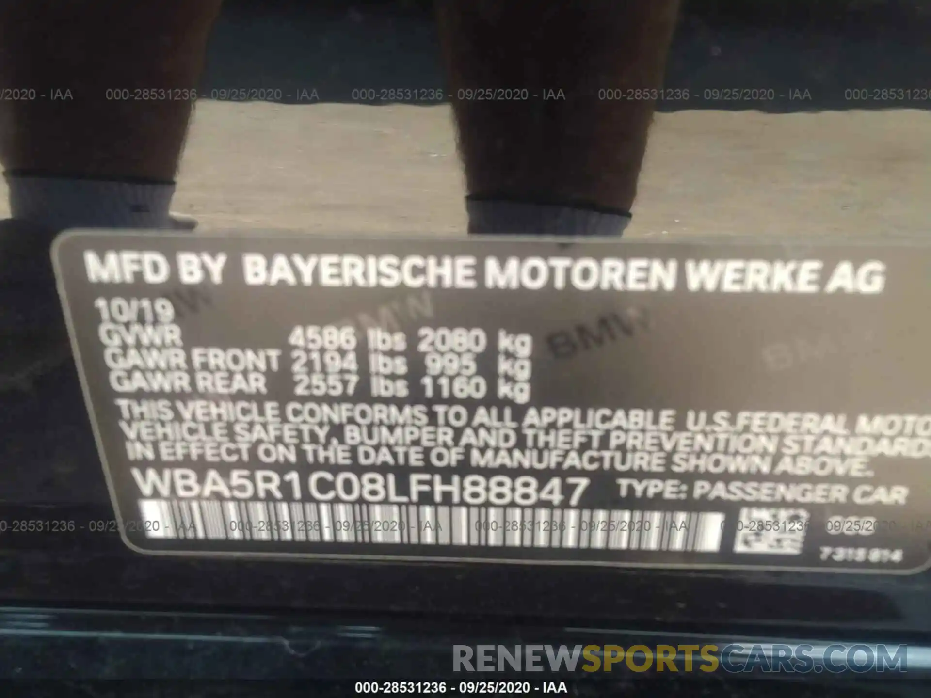 9 Фотография поврежденного автомобиля WBA5R1C08LFH88847 BMW 3 SERIES 2020