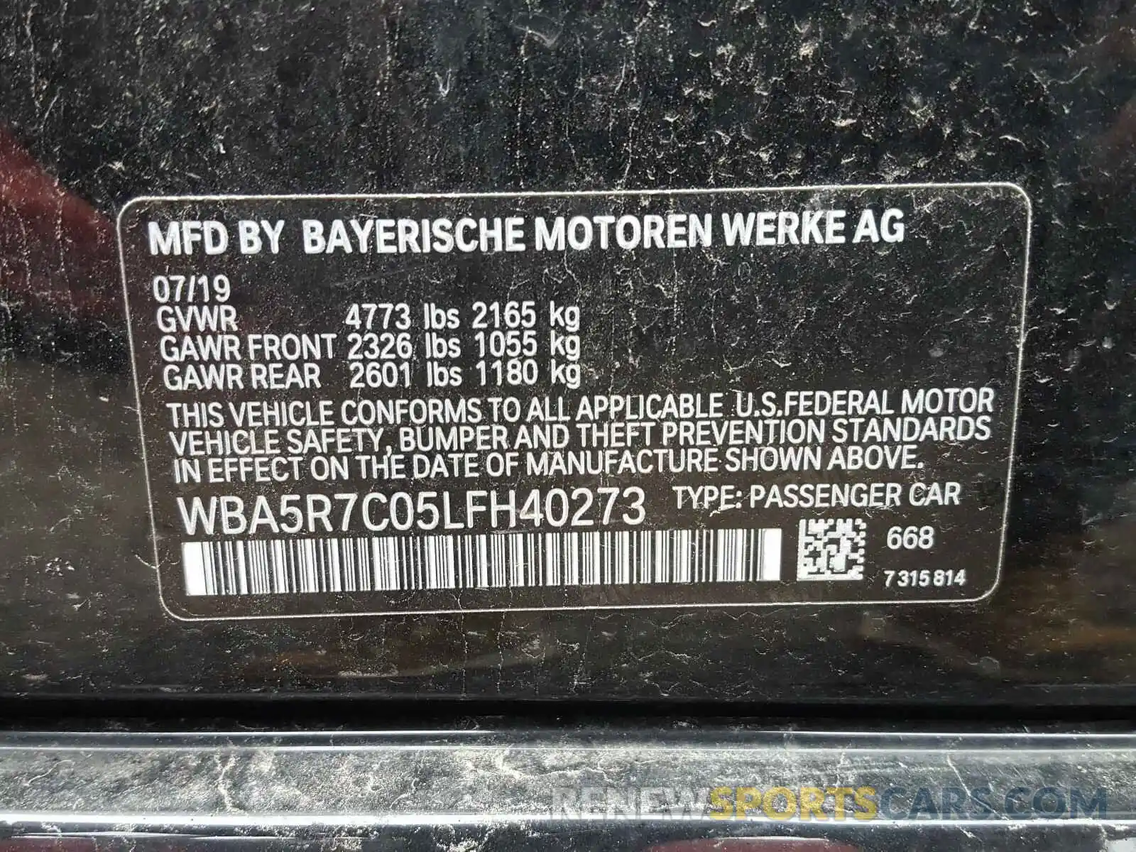 10 Фотография поврежденного автомобиля WBA5R7C05LFH40273 BMW 3 SERIES 2020