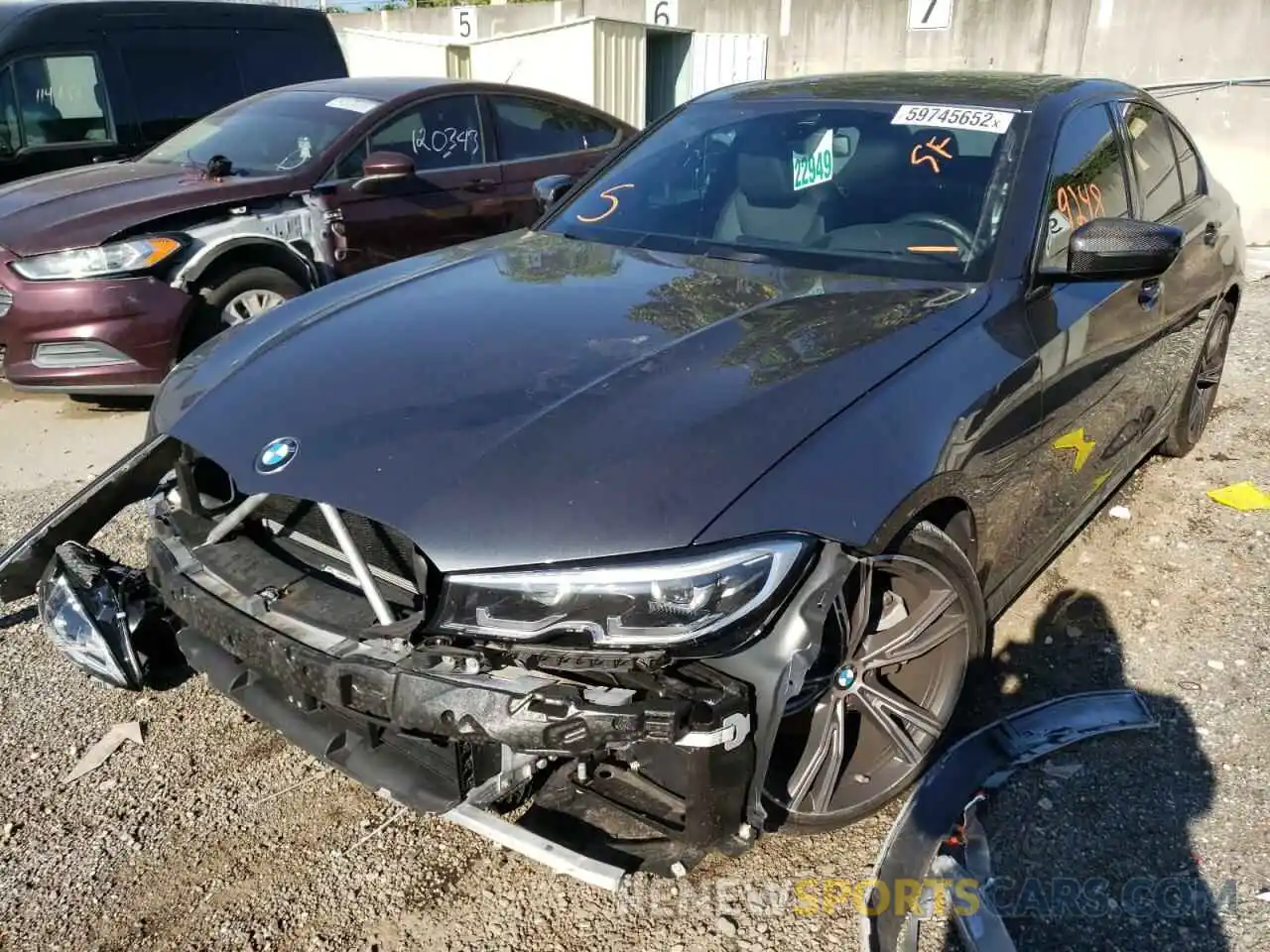 2 Photograph of a damaged car 3MW5R1J04M8B65221 BMW 3 SERIES 2021