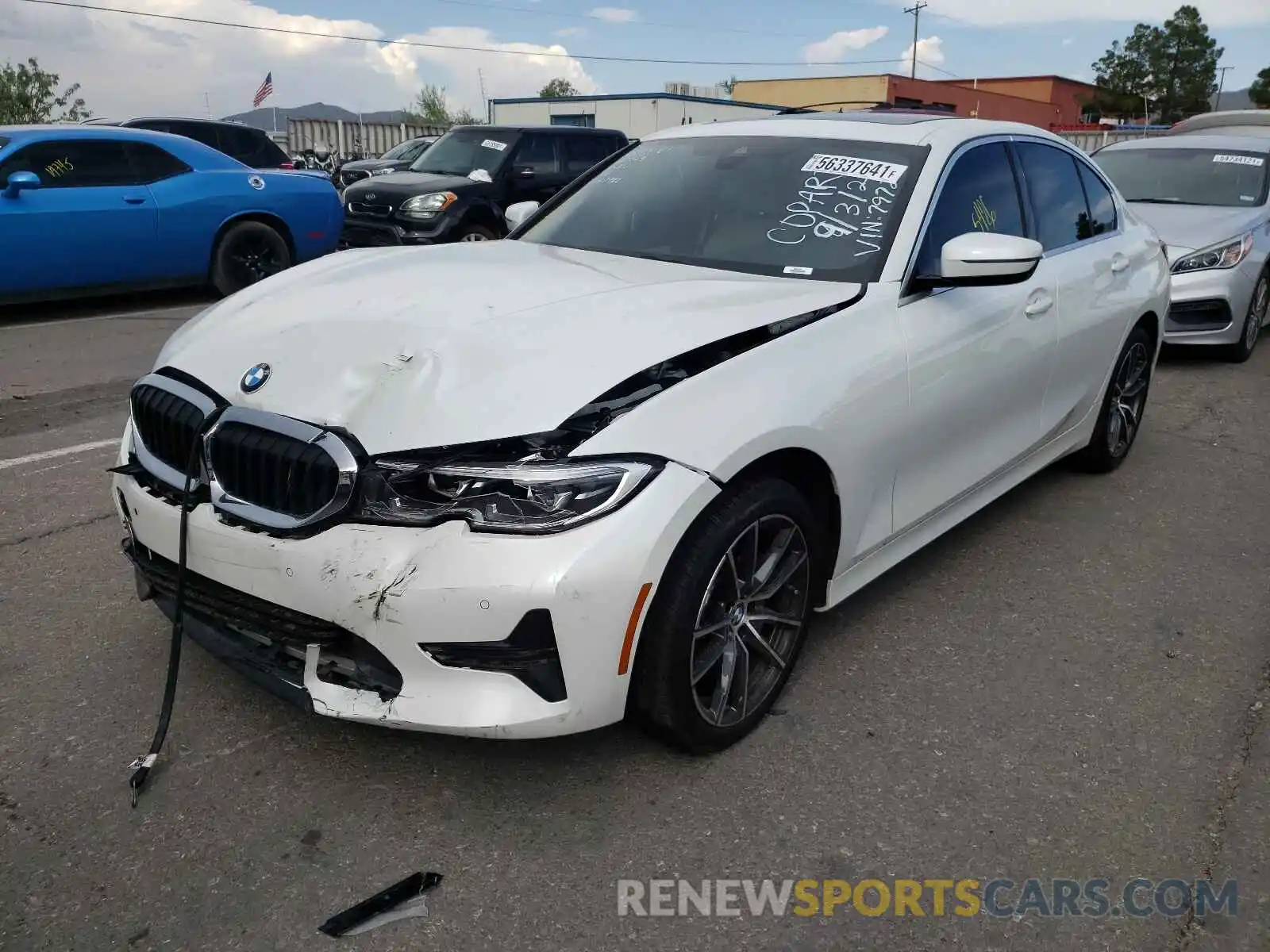 2 Photograph of a damaged car 3MW5R1J04M8B67972 BMW 3 SERIES 2021