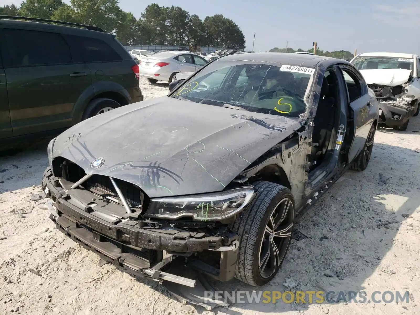 2 Photograph of a damaged car 3MW5R1J06M8B59842 BMW 3 SERIES 2021