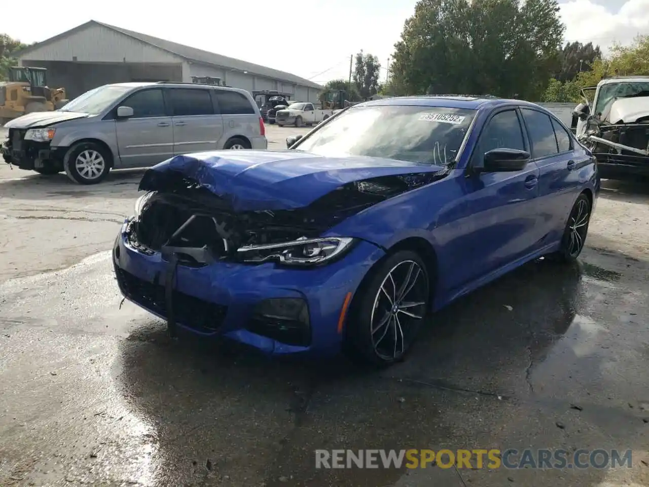 2 Photograph of a damaged car 3MW5R1J08M8B92132 BMW 3 SERIES 2021