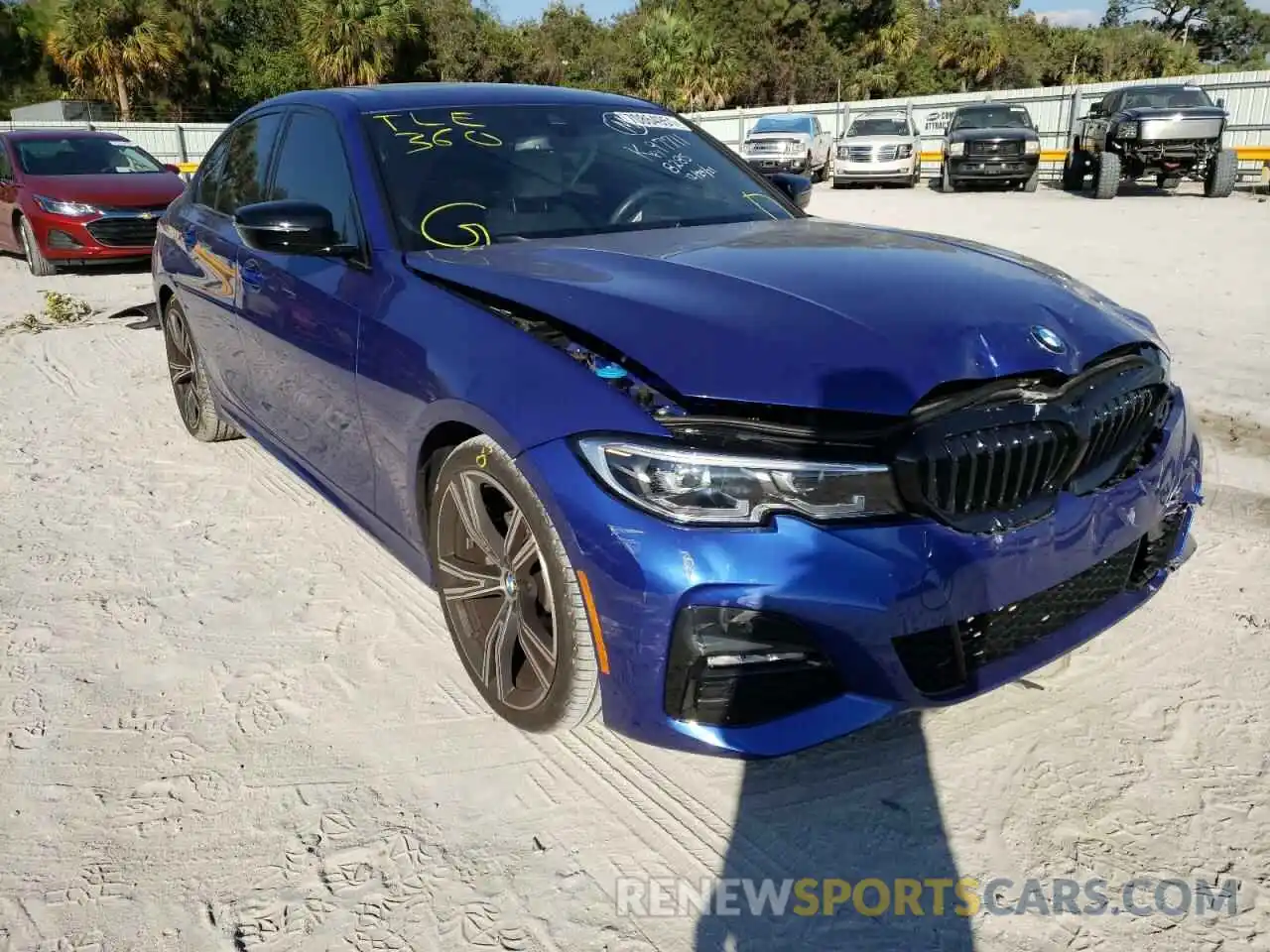 1 Photograph of a damaged car 3MW5R1J08M8B98285 BMW 3 SERIES 2021