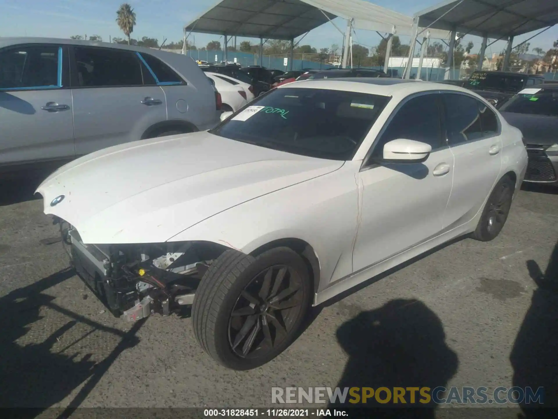 2 Photograph of a damaged car 3MW5R1J09M8B64209 BMW 3 SERIES 2021