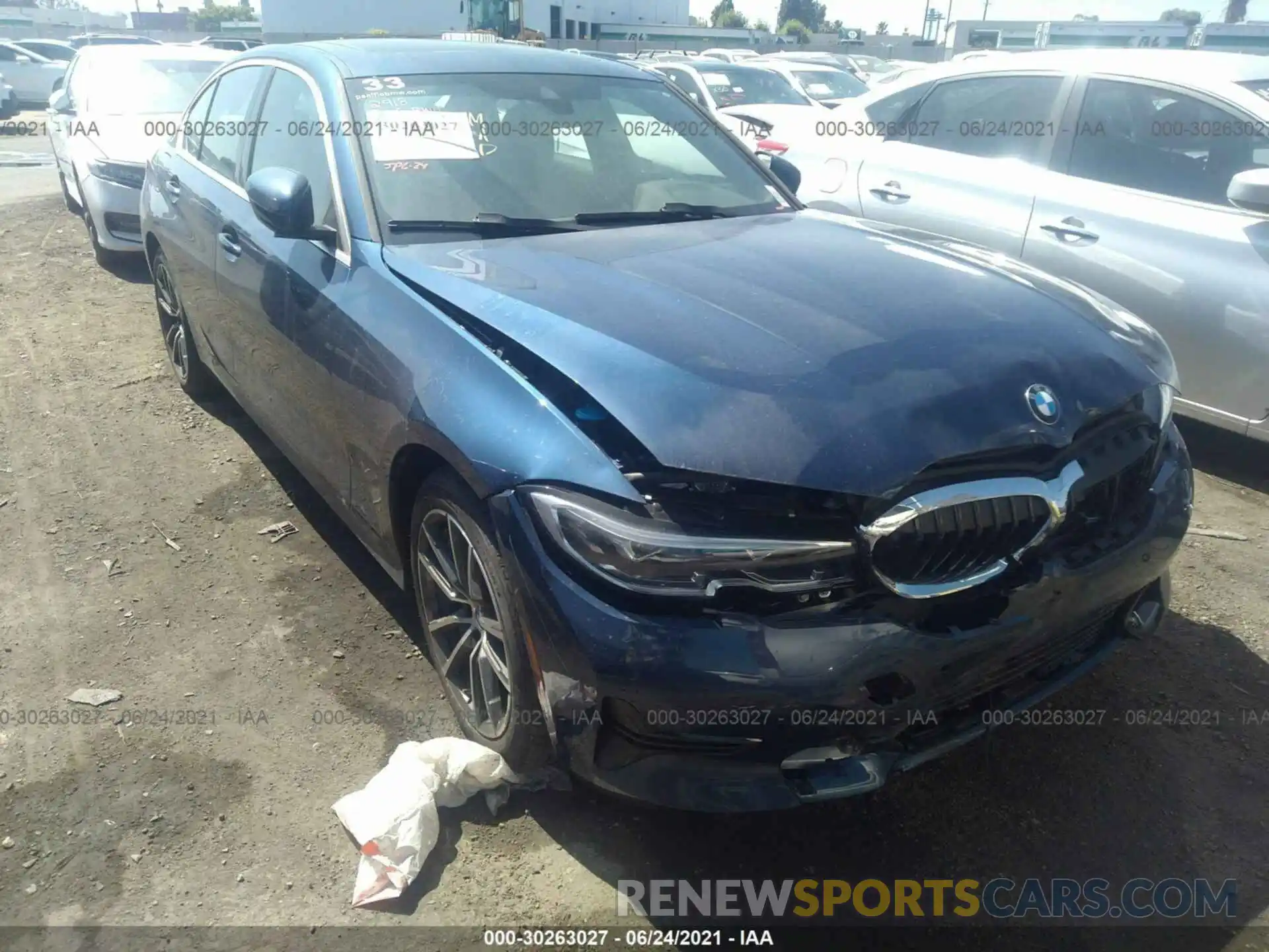 1 Photograph of a damaged car 3MW5R1J09M8B91944 BMW 3 SERIES 2021