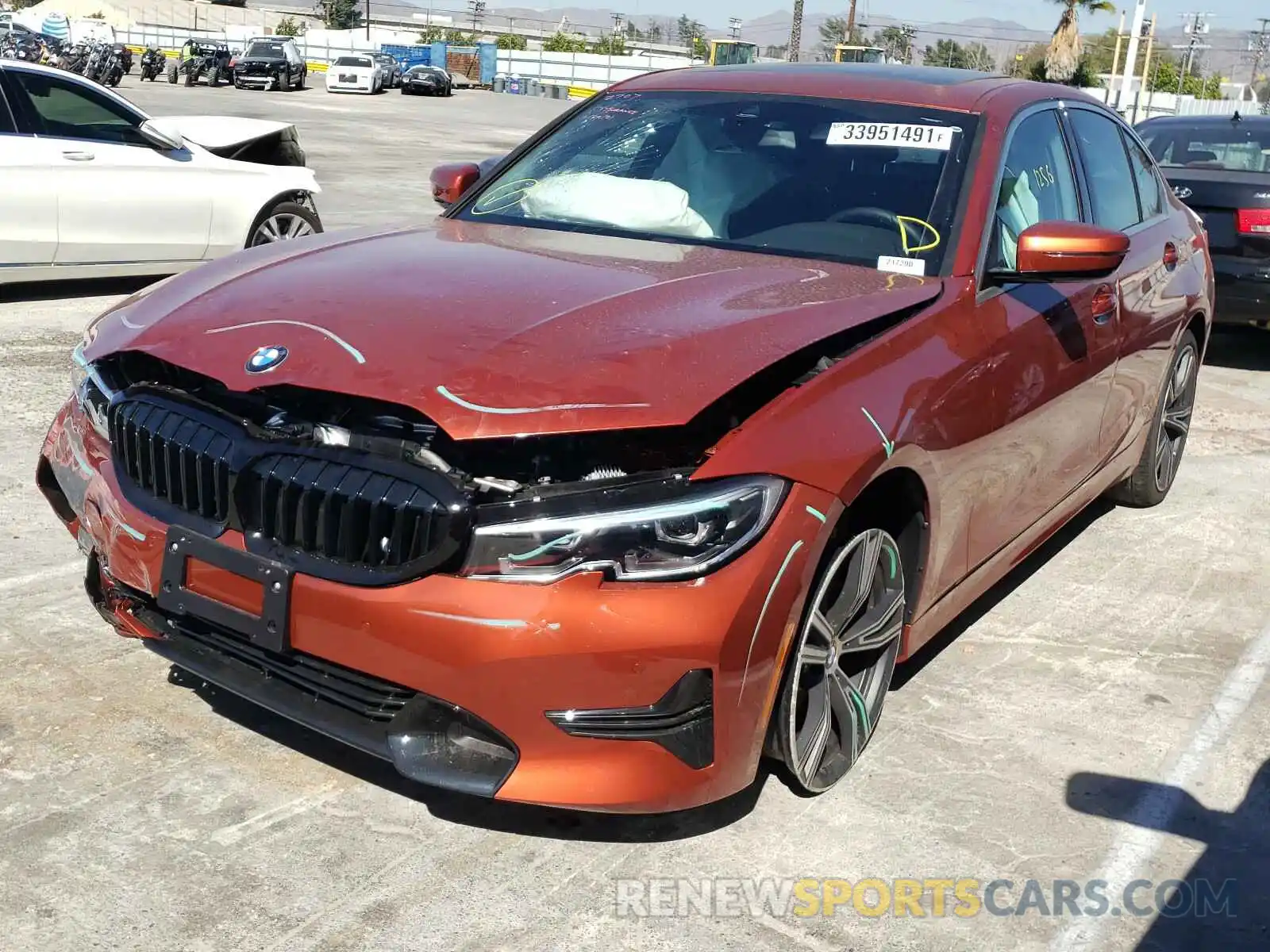 2 Photograph of a damaged car 3MW5R1J0XM8B56281 BMW 3 SERIES 2021