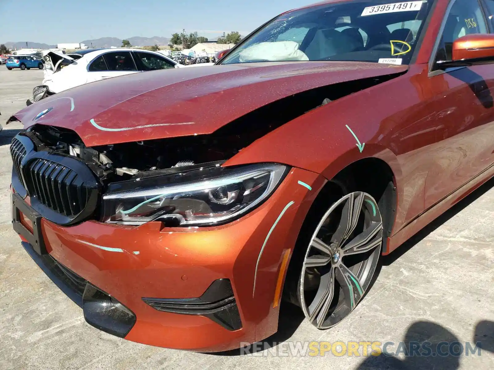 9 Photograph of a damaged car 3MW5R1J0XM8B56281 BMW 3 SERIES 2021