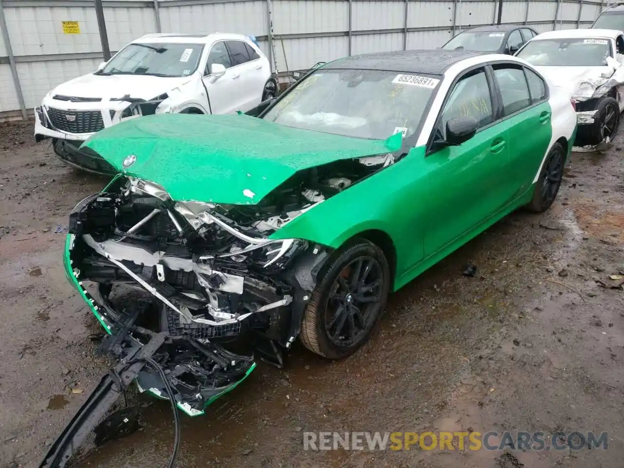 2 Photograph of a damaged car 3MW5R7J04M8B49636 BMW 3 SERIES 2021