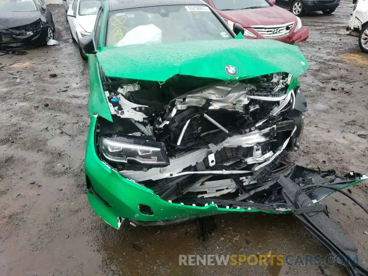 9 Photograph of a damaged car 3MW5R7J04M8B49636 BMW 3 SERIES 2021