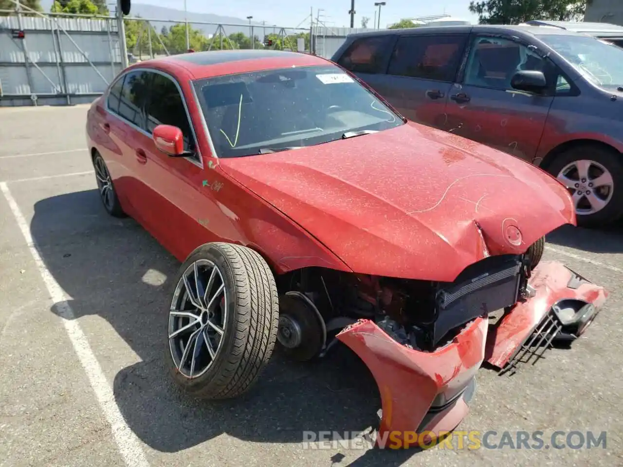 1 Photograph of a damaged car 3MW5R7J07M8B87393 BMW 3 SERIES 2021