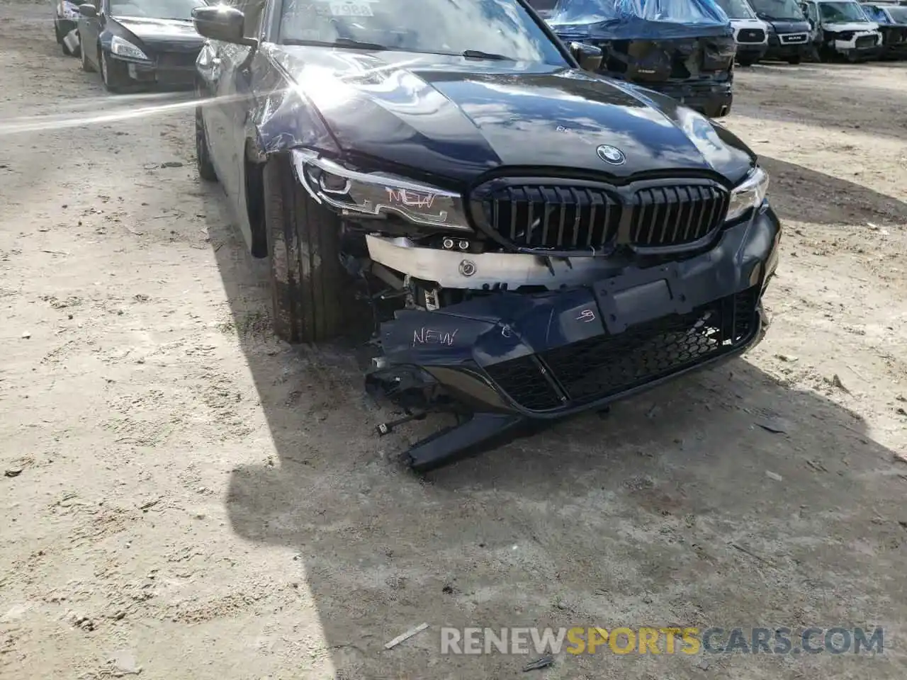 9 Фотография поврежденного автомобиля 3MW5R7J07M8C12695 BMW 3 SERIES 2021