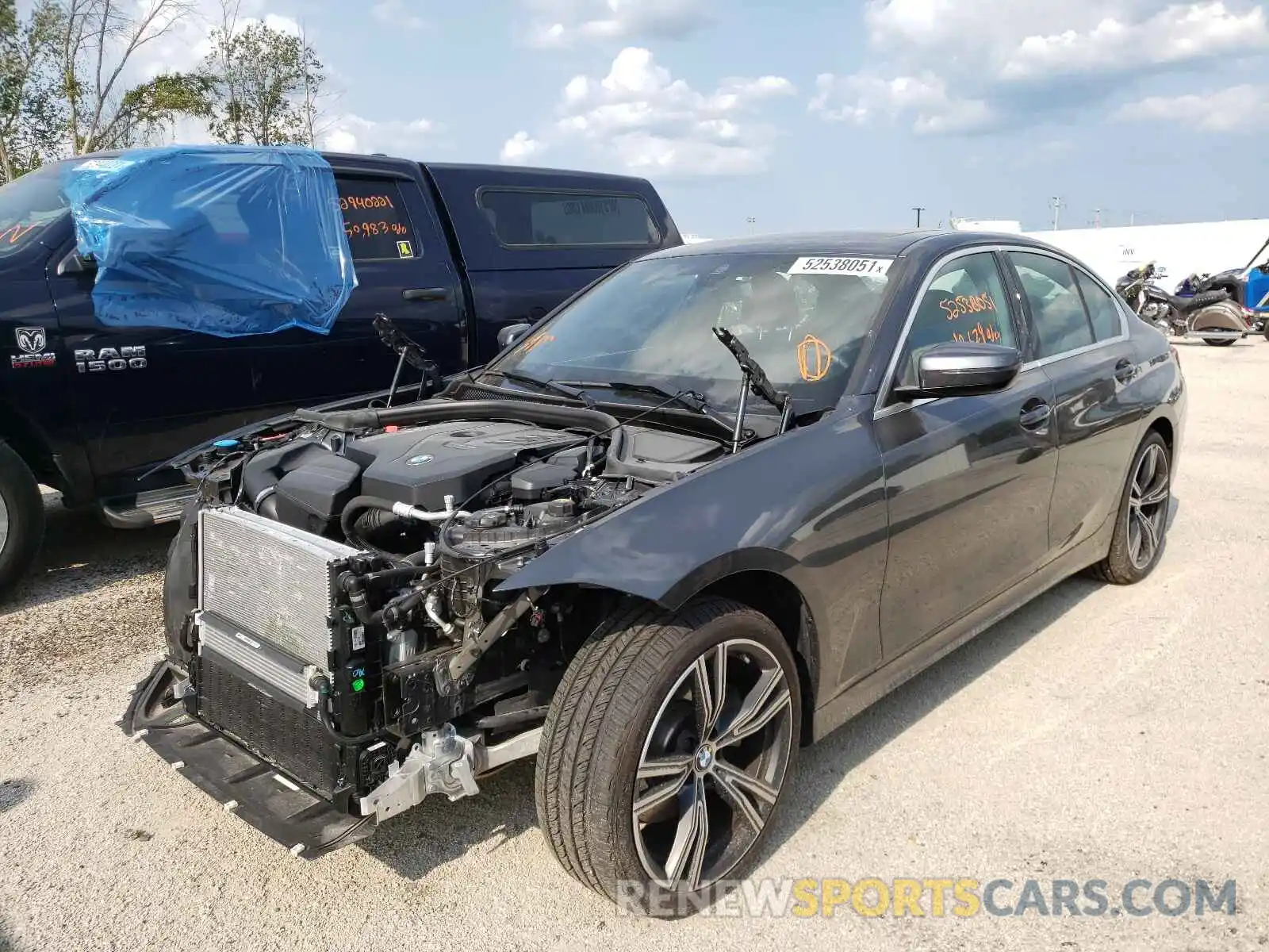 2 Photograph of a damaged car 3MW5R7J09M8B57859 BMW 3 SERIES 2021