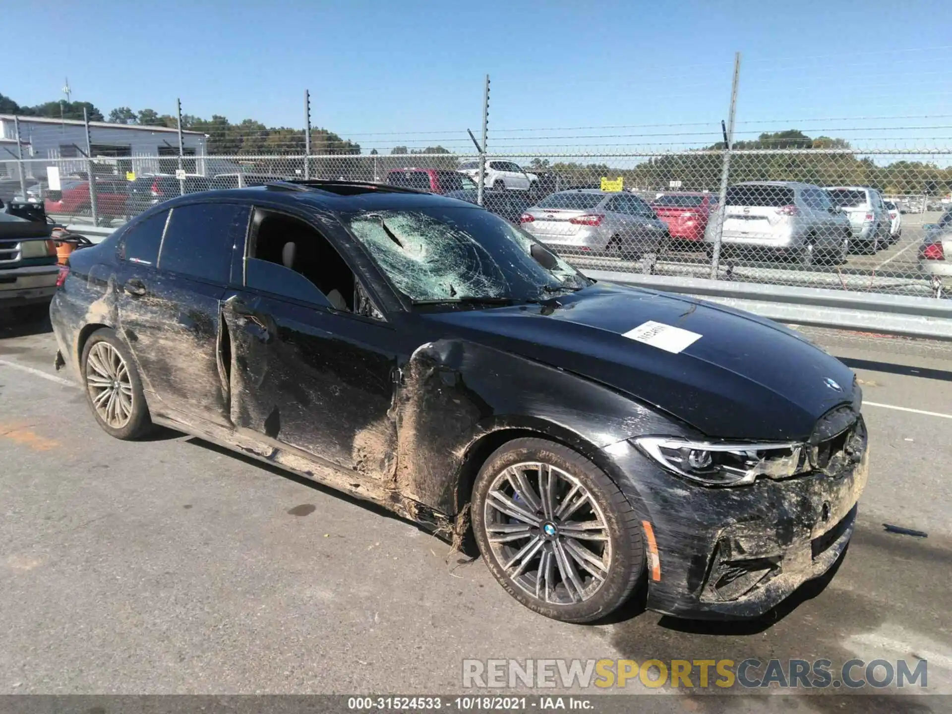 1 Photograph of a damaged car 3MW5U7J01M8B49172 BMW 3 SERIES 2021