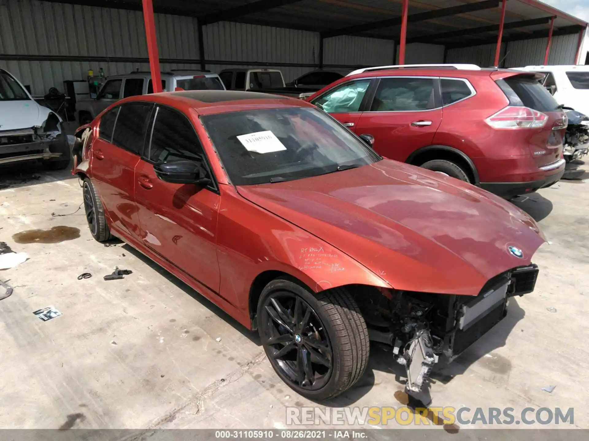 1 Photograph of a damaged car 3MW5U7J02M8B64411 BMW 3 SERIES 2021