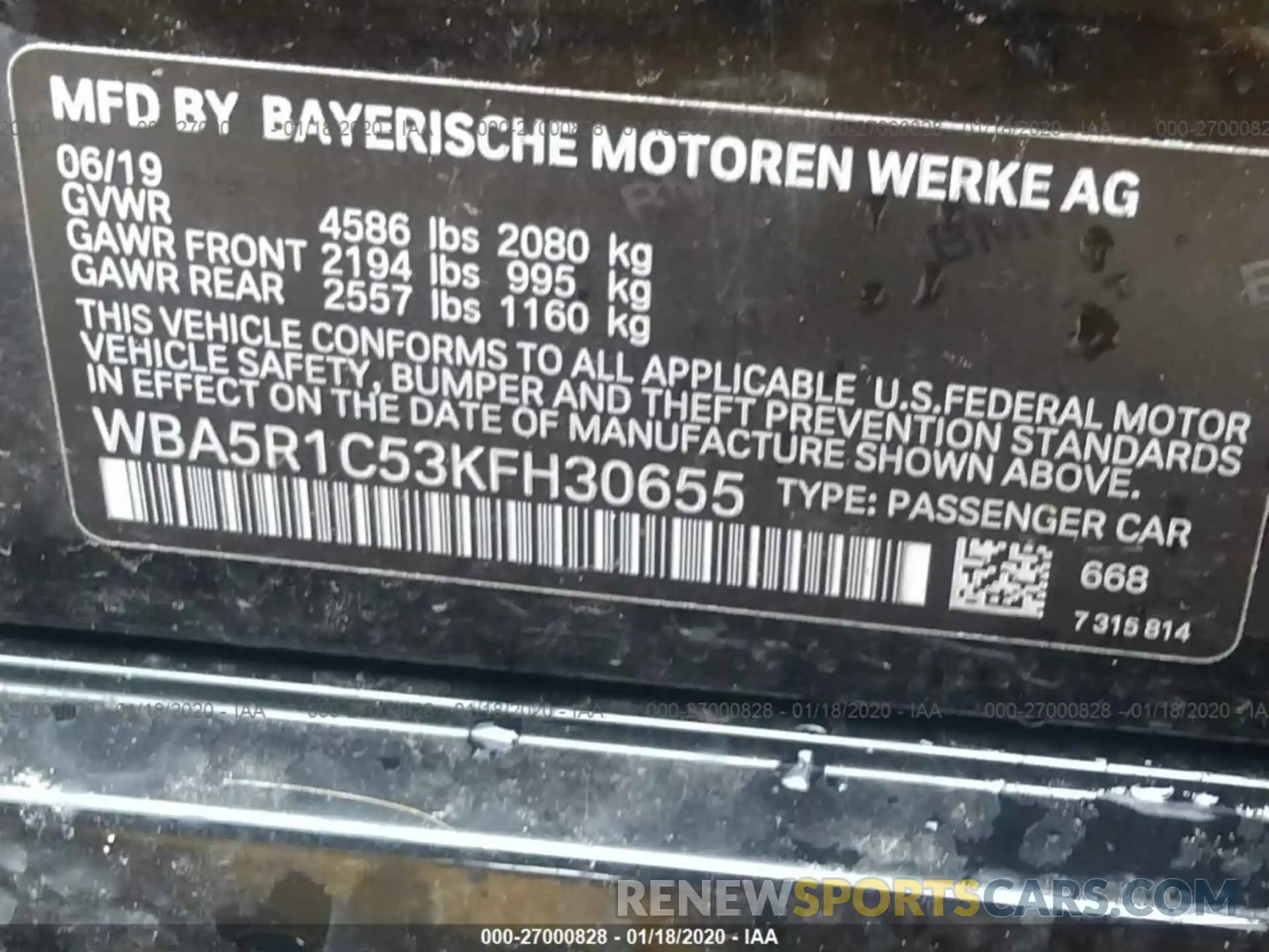 9 Photograph of a damaged car WBA5R1C53KFH30655 BMW 330I 2019