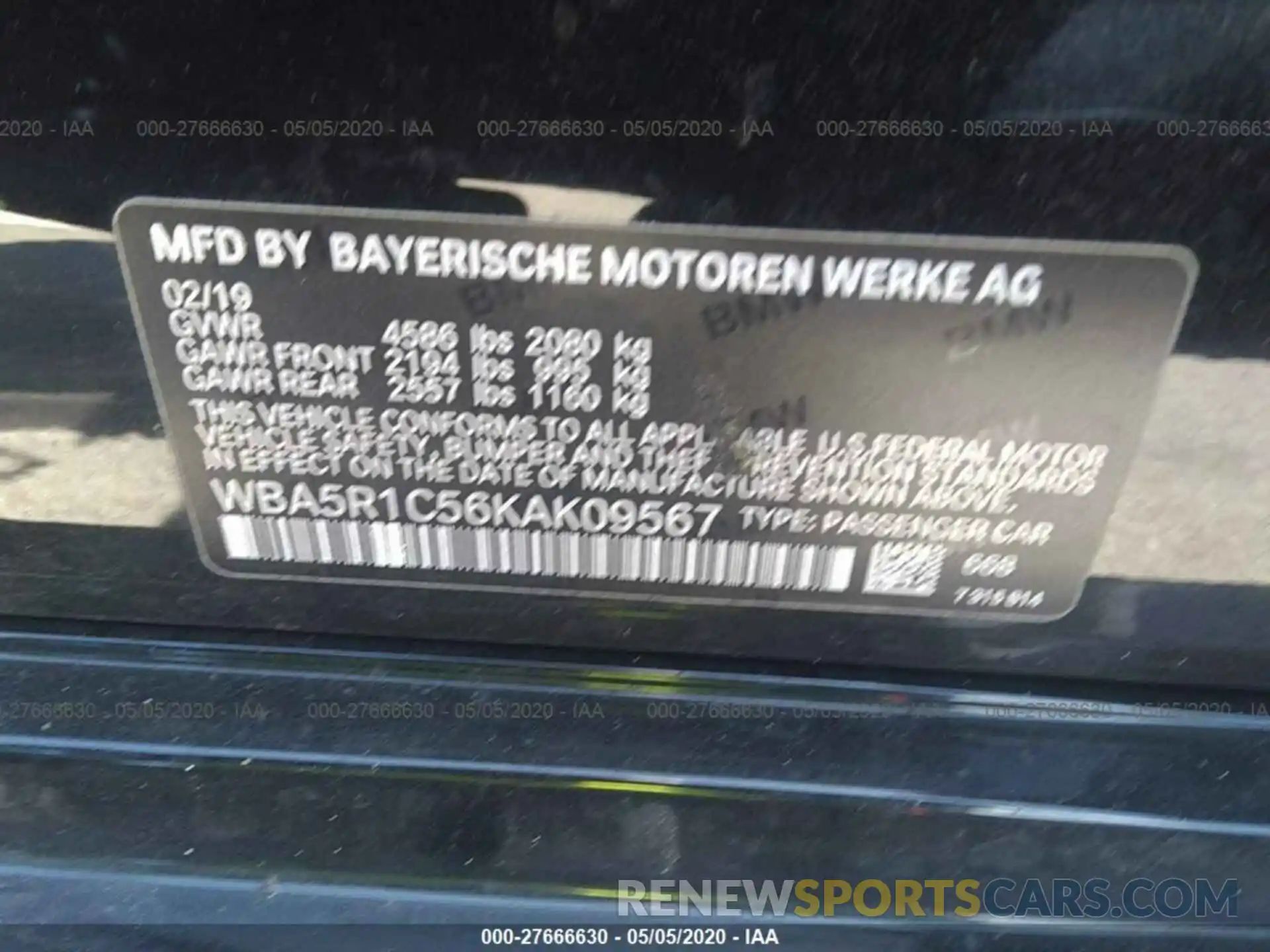 9 Photograph of a damaged car WBA5R1C56KAK09567 BMW 330I 2019