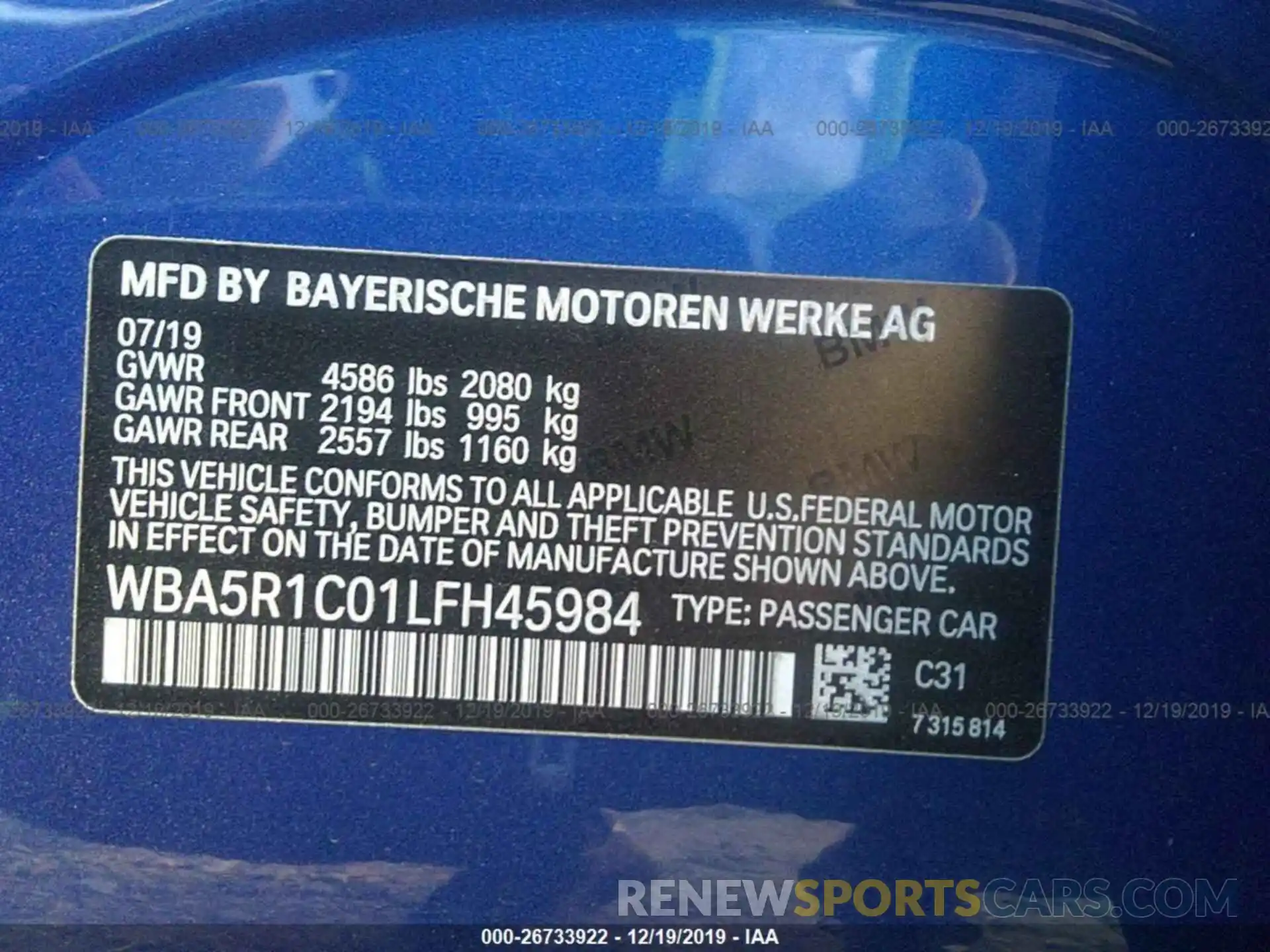 9 Photograph of a damaged car WBA5R1C01LFH45984 BMW 330I 2020