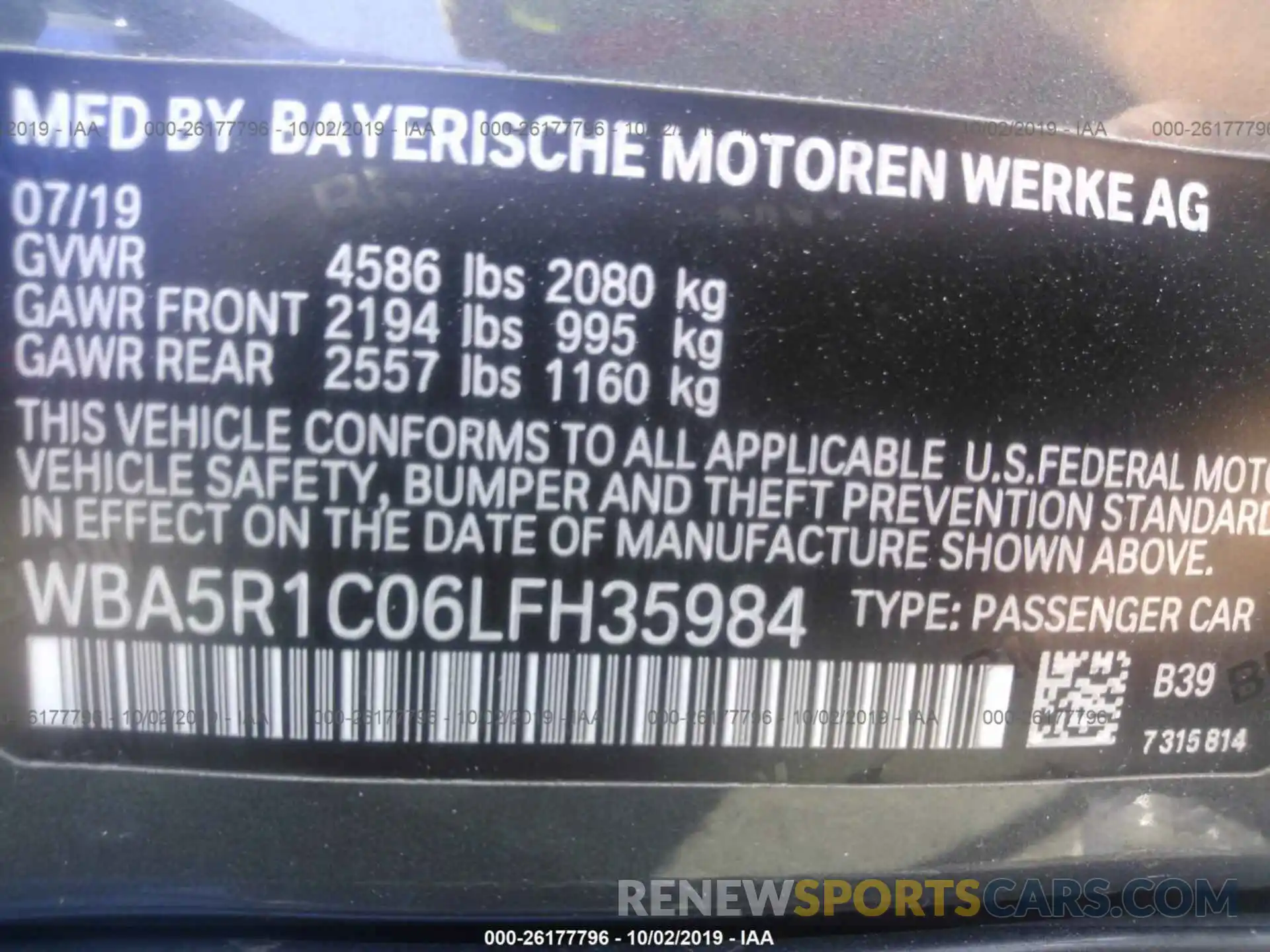 9 Photograph of a damaged car WBA5R1C06LFH35984 BMW 330I 2020