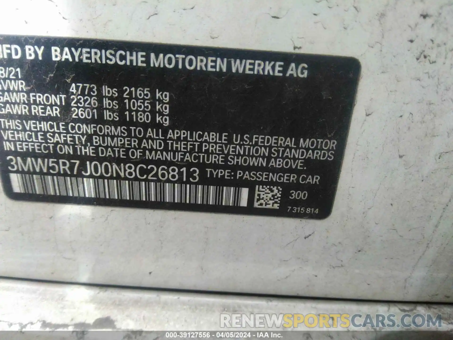 9 Photograph of a damaged car 3MW5R7J00N8C26813 BMW 330I 2022