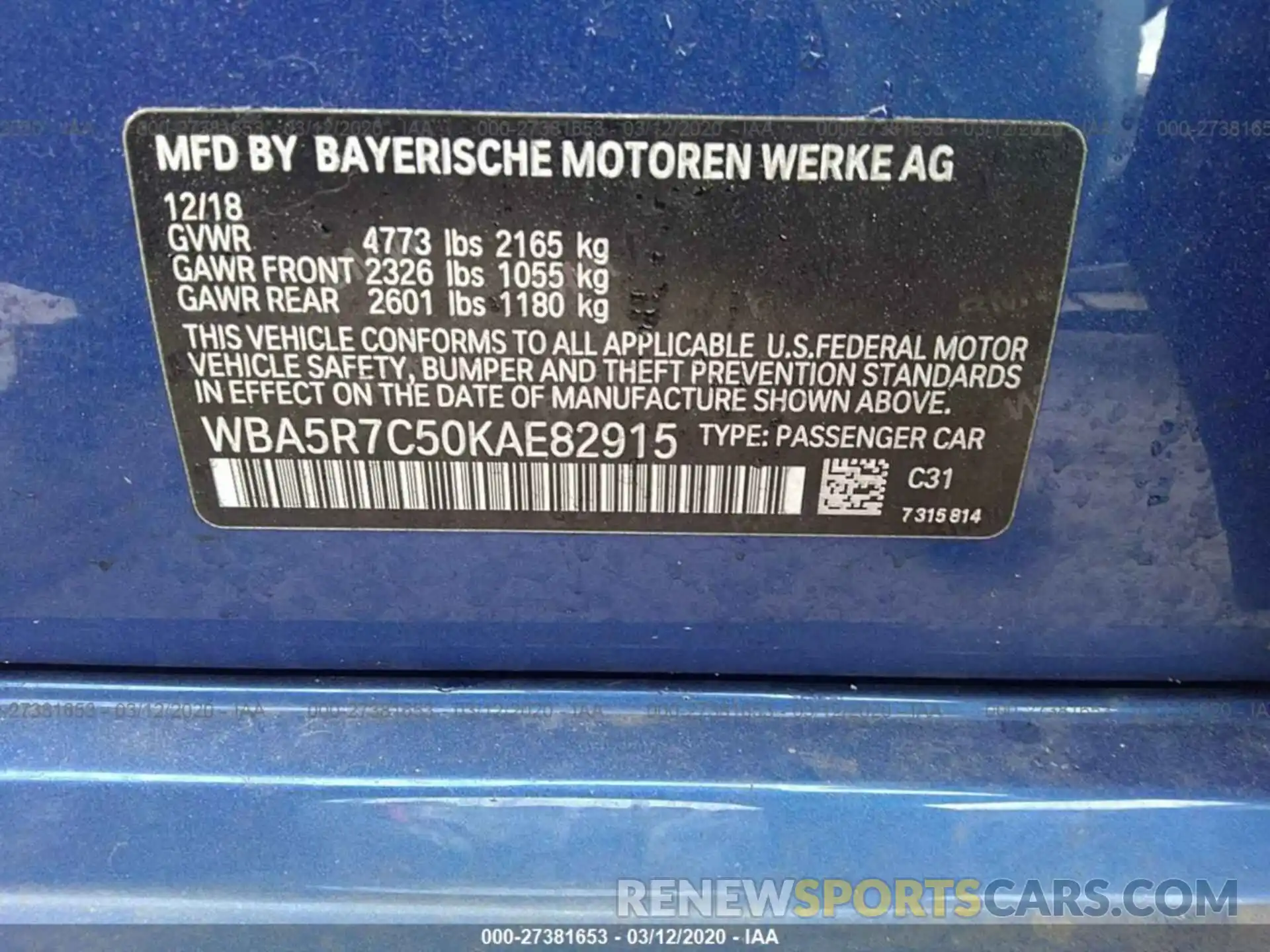 9 Фотография поврежденного автомобиля WBA5R7C50KAE82915 BMW 330XI 2019