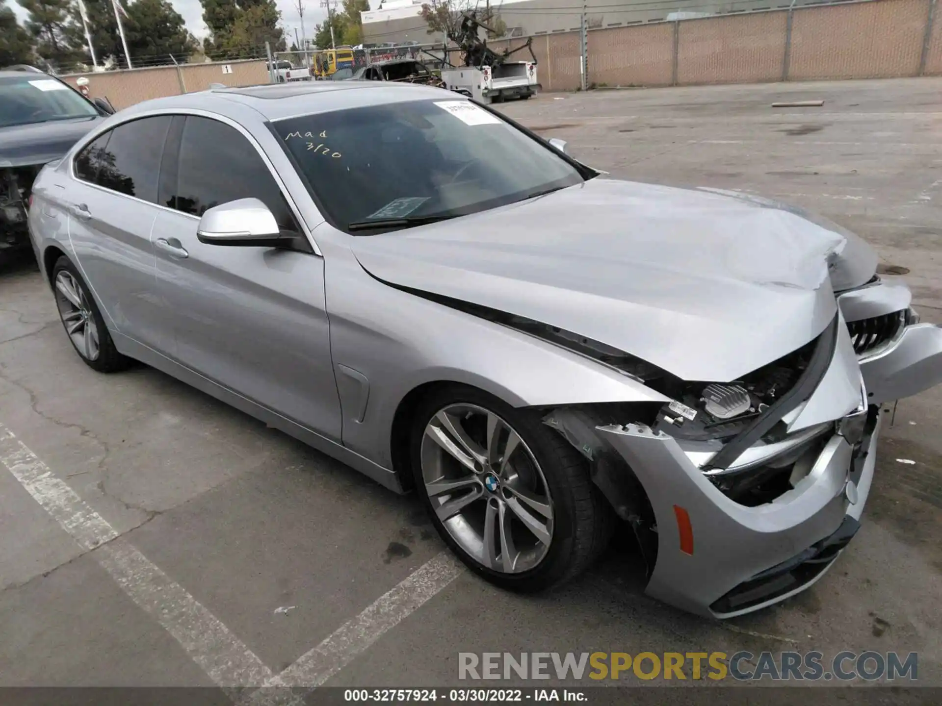 1 Photograph of a damaged car WBA4J1C56KBM18014 BMW 4 SERIES 2019