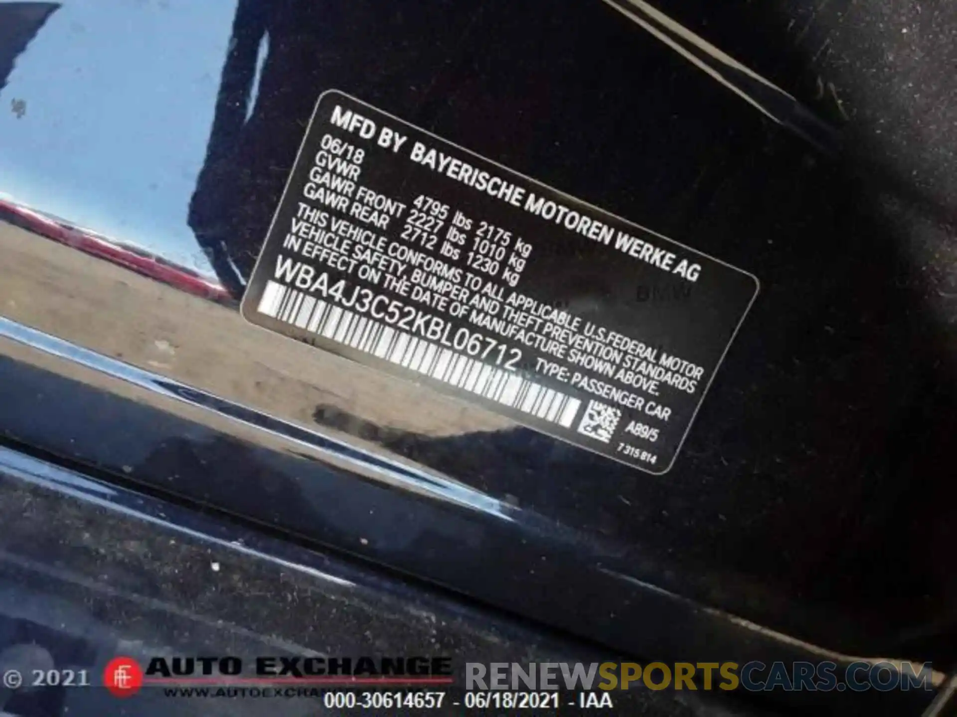 13 Photograph of a damaged car WBA4J3C52KBL06712 BMW 4 SERIES 2019