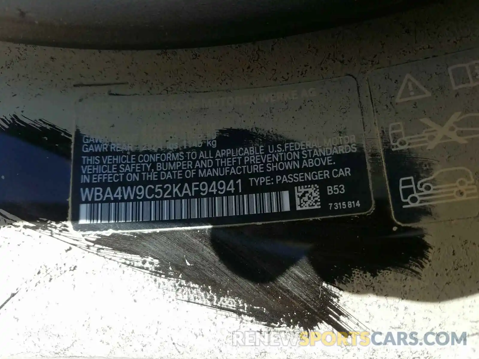 10 Photograph of a damaged car WBA4W9C52KAF94941 BMW 4 SERIES 2019