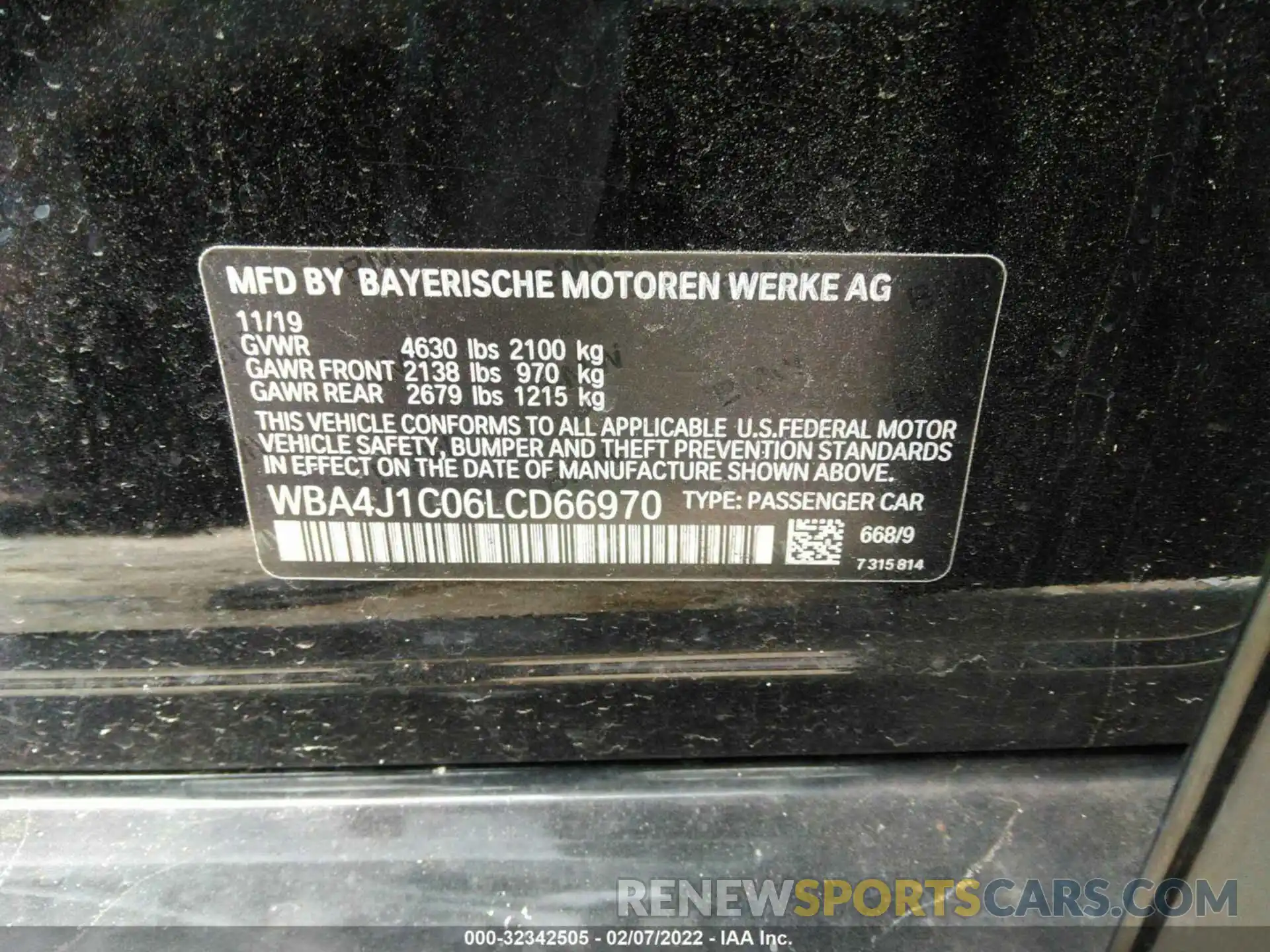 9 Фотография поврежденного автомобиля WBA4J1C06LCD66970 BMW 4 SERIES 2020