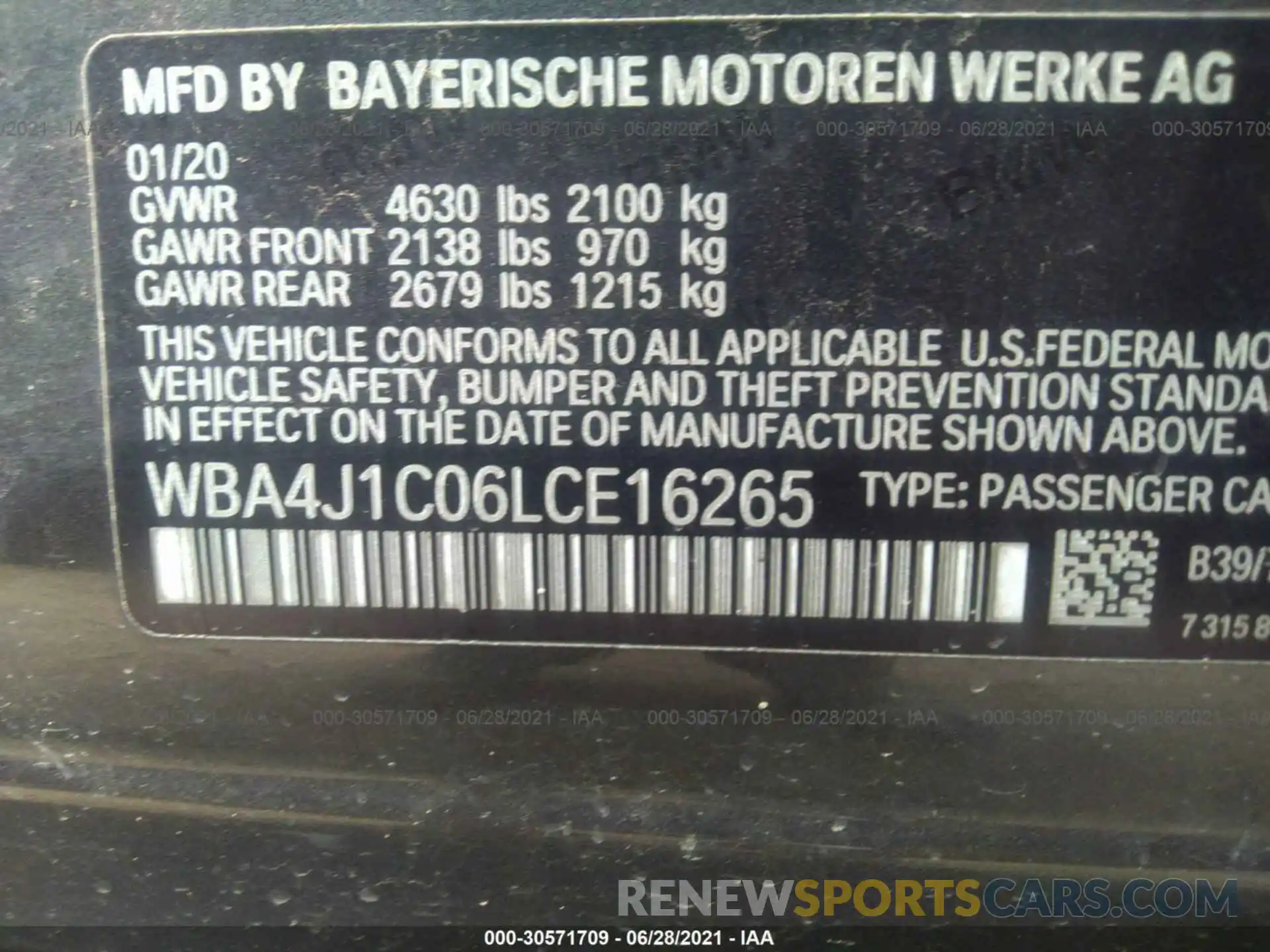 9 Фотография поврежденного автомобиля WBA4J1C06LCE16265 BMW 4 SERIES 2020