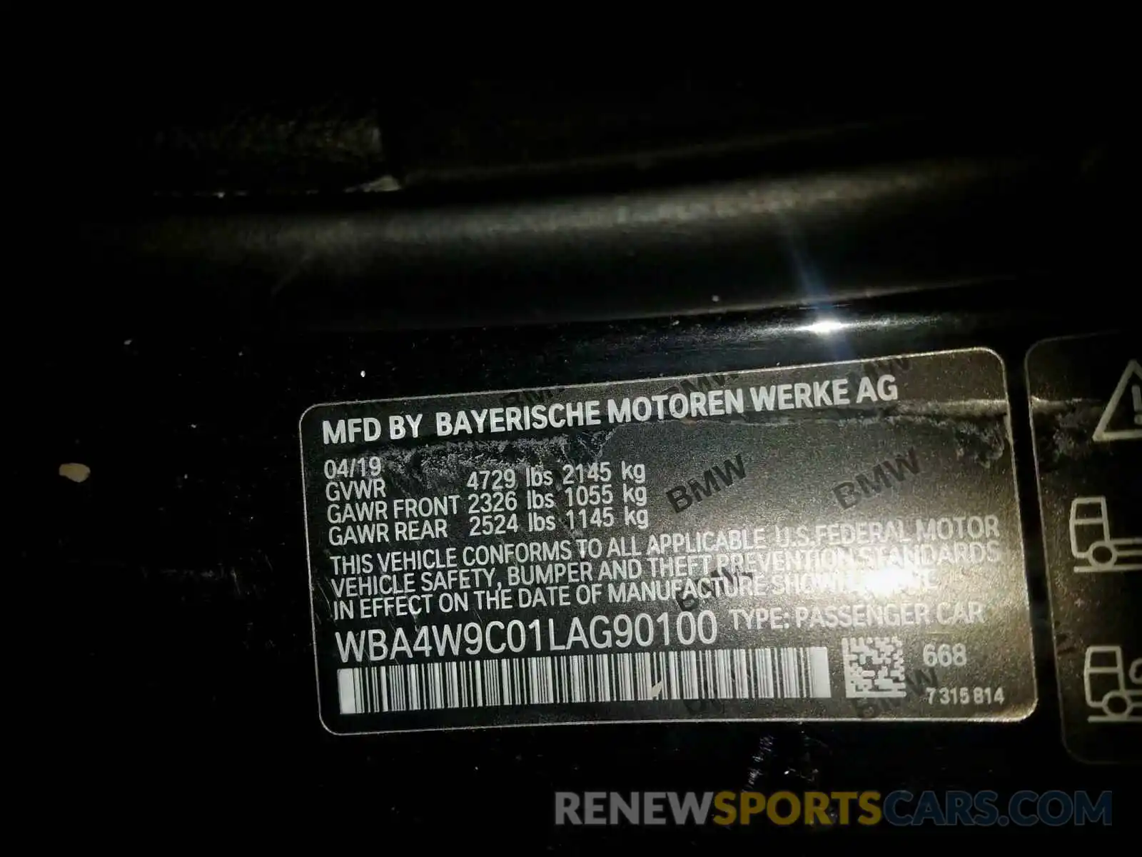 10 Фотография поврежденного автомобиля WBA4W9C01LAG90100 BMW 4 SERIES 2020