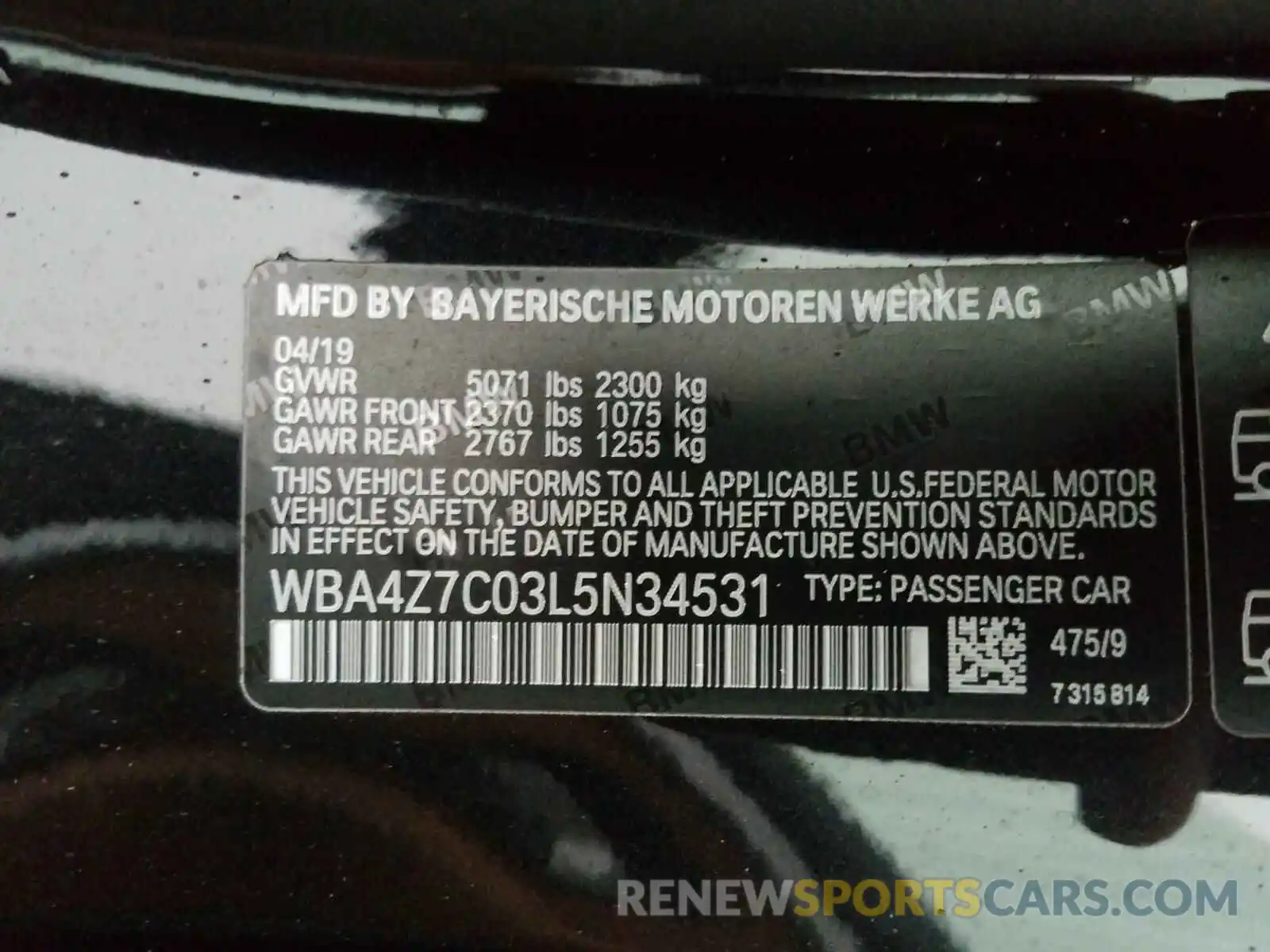 10 Photograph of a damaged car WBA4Z7C03L5N34531 BMW 4 SERIES 2020