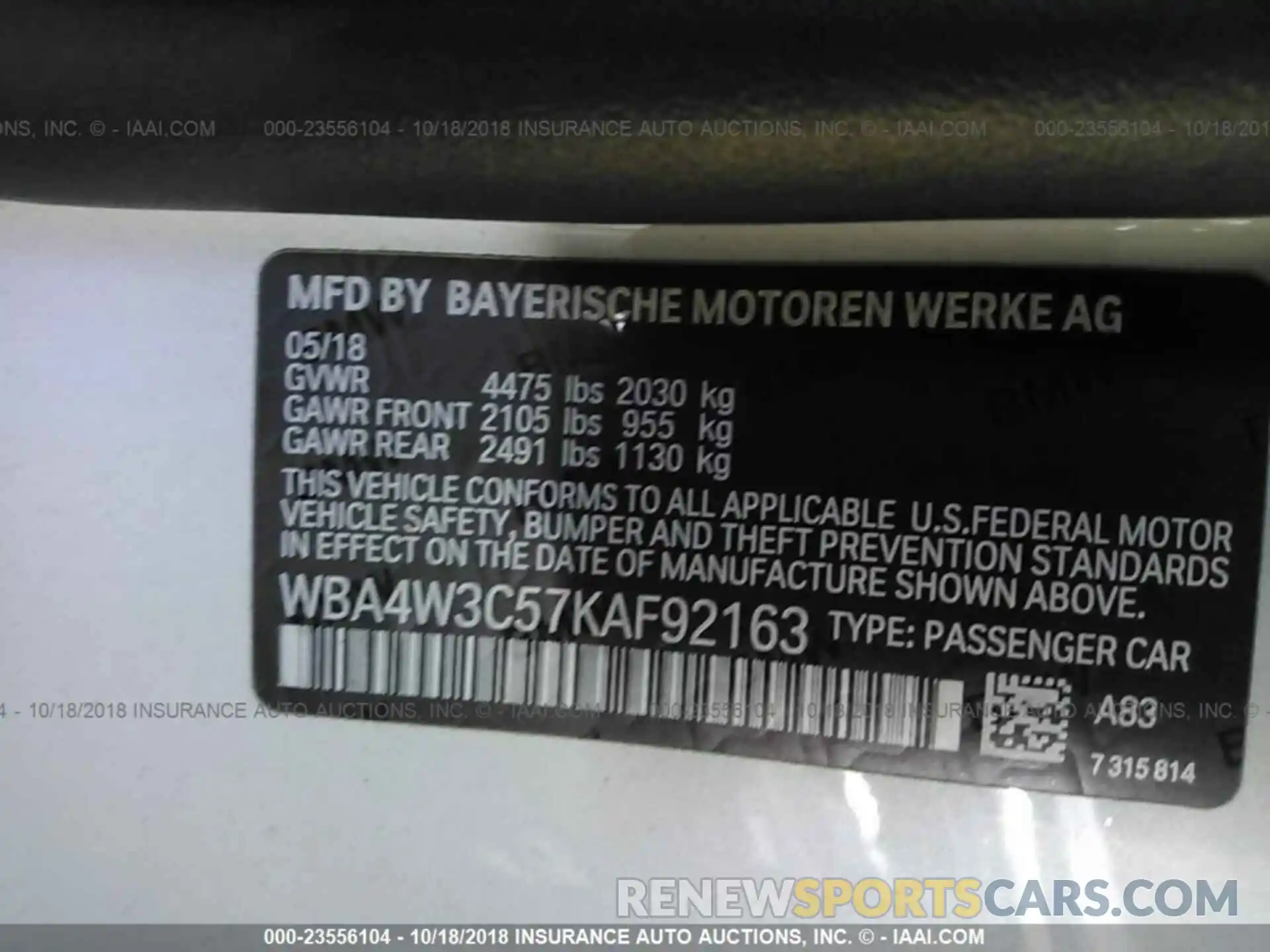 9 Фотография поврежденного автомобиля WBA4W3C57KAF92163 Bmw 430i 2019