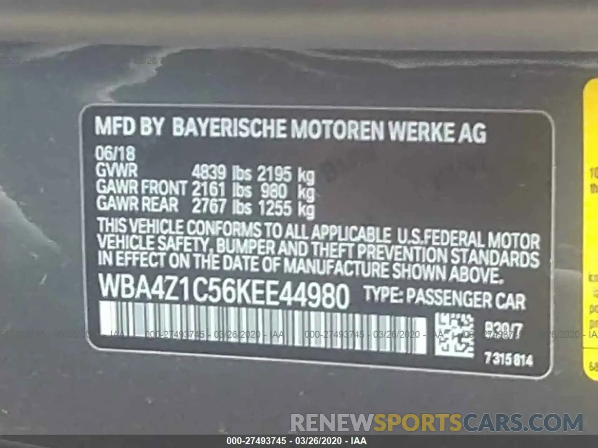 9 Фотография поврежденного автомобиля WBA4Z1C56KEE44980 BMW 430I 2019