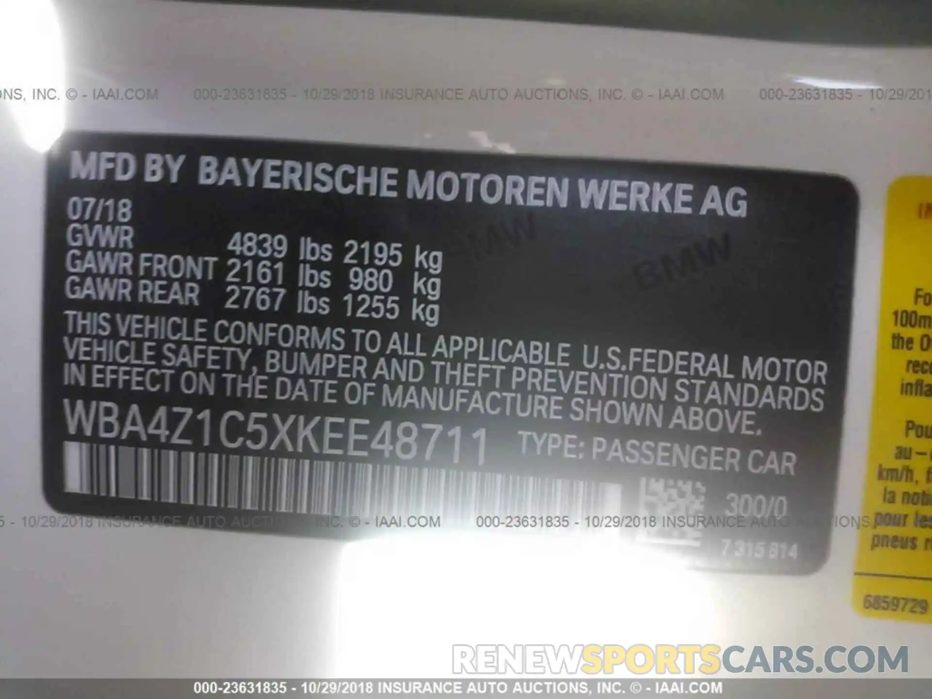 9 Фотография поврежденного автомобиля WBA4Z1C5XKEE48711 BMW 430I 2019