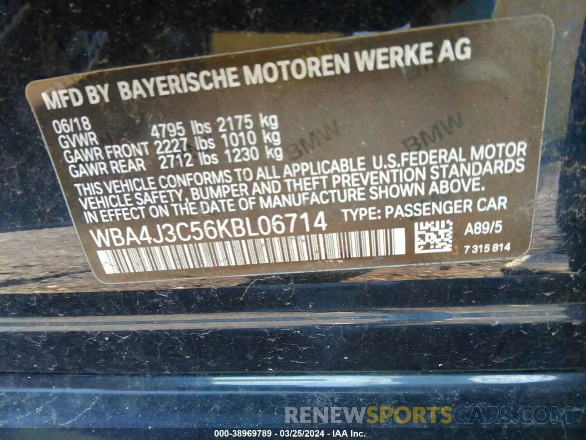 9 Photograph of a damaged car WBA4J3C56KBL06714 BMW 430I GRAN COUPE 2019