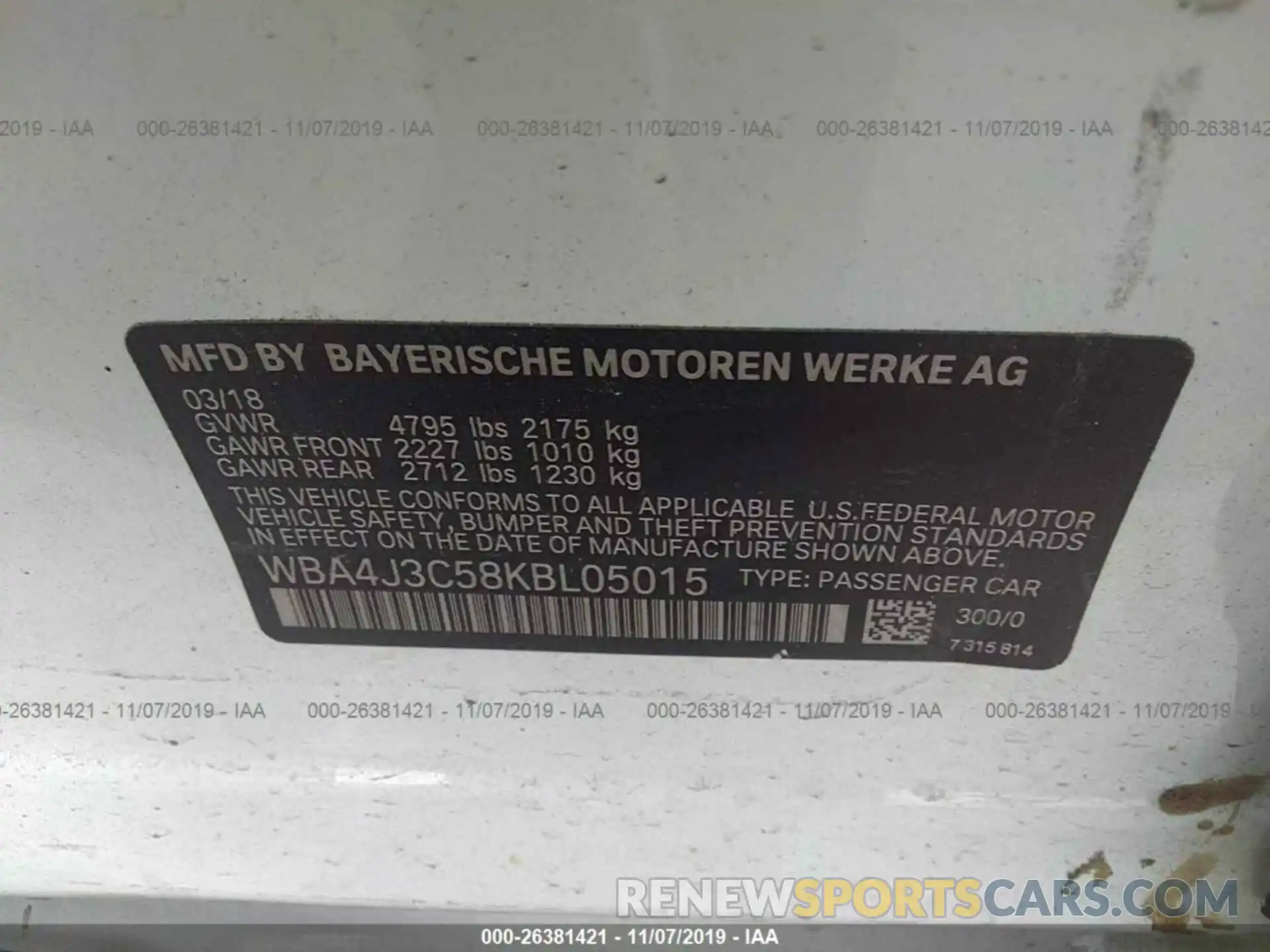 9 Photograph of a damaged car WBA4J3C58KBL05015 BMW 430XI 2019