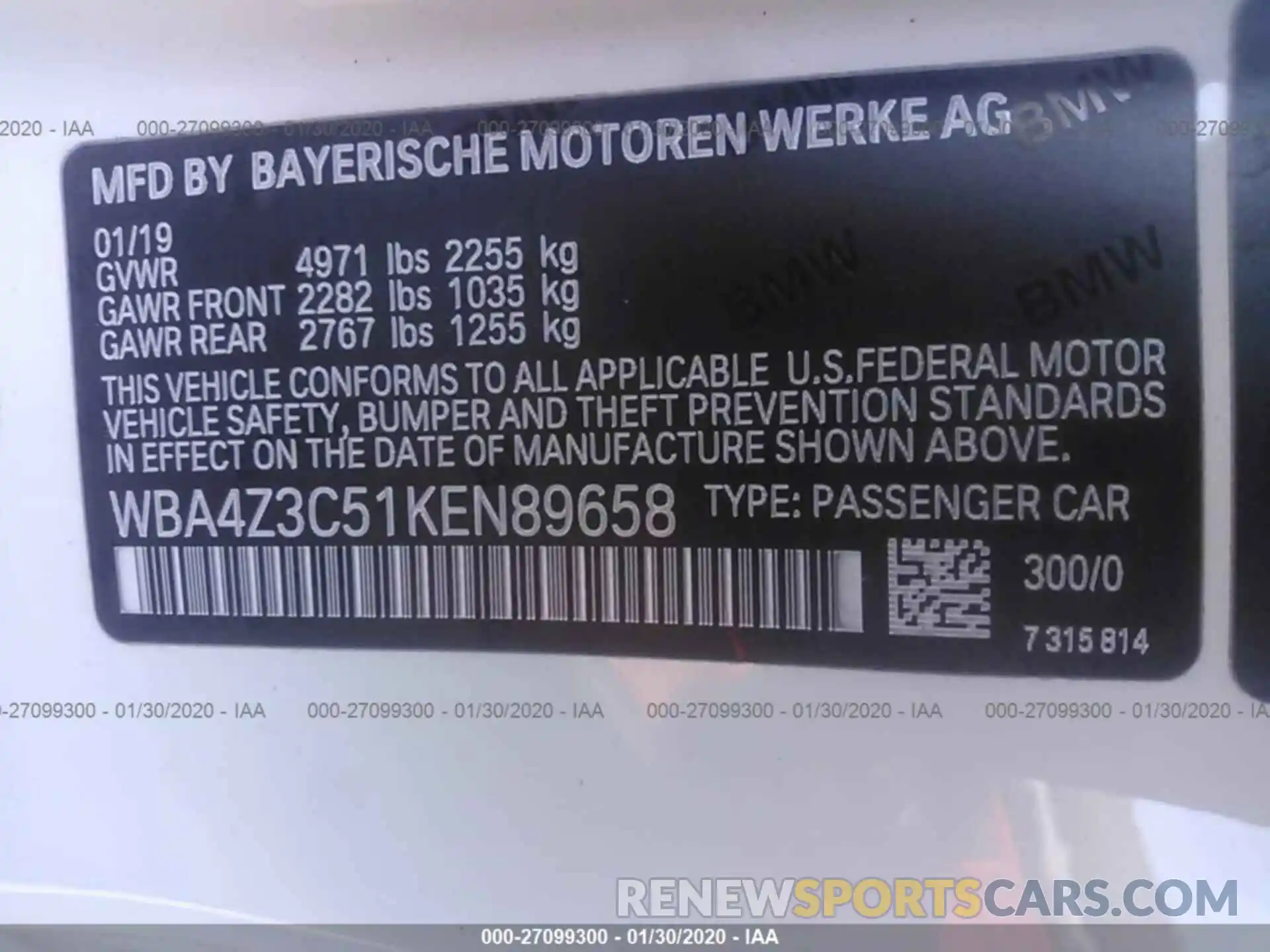 9 Фотография поврежденного автомобиля WBA4Z3C51KEN89658 BMW 430XI 2019