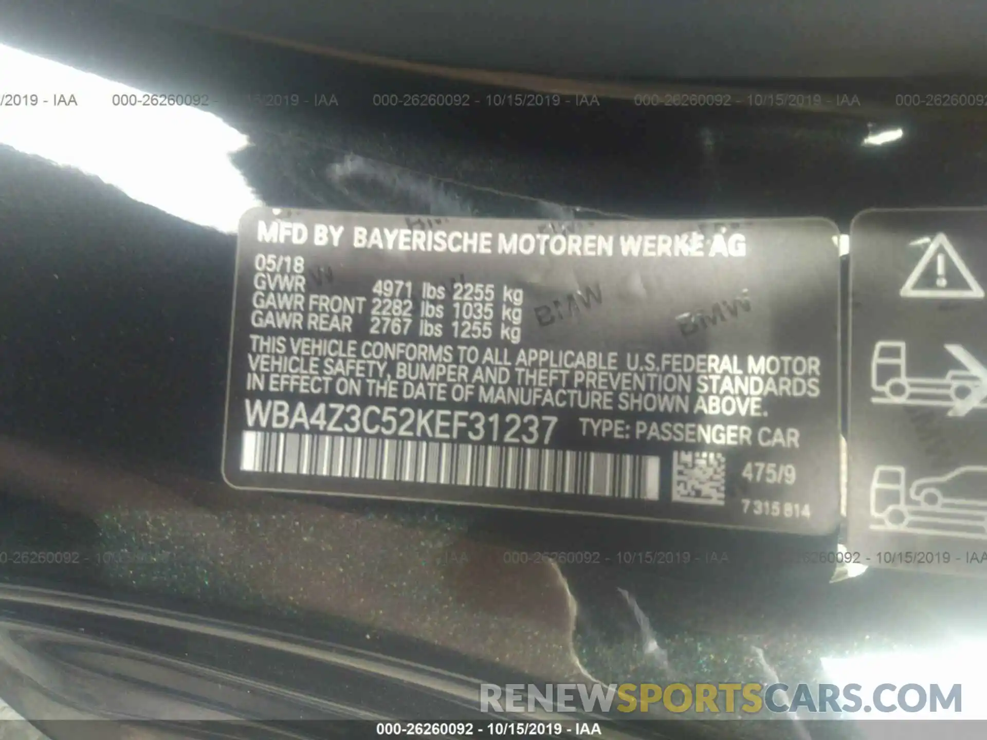 9 Фотография поврежденного автомобиля WBA4Z3C52KEF31237 BMW 430XI 2019