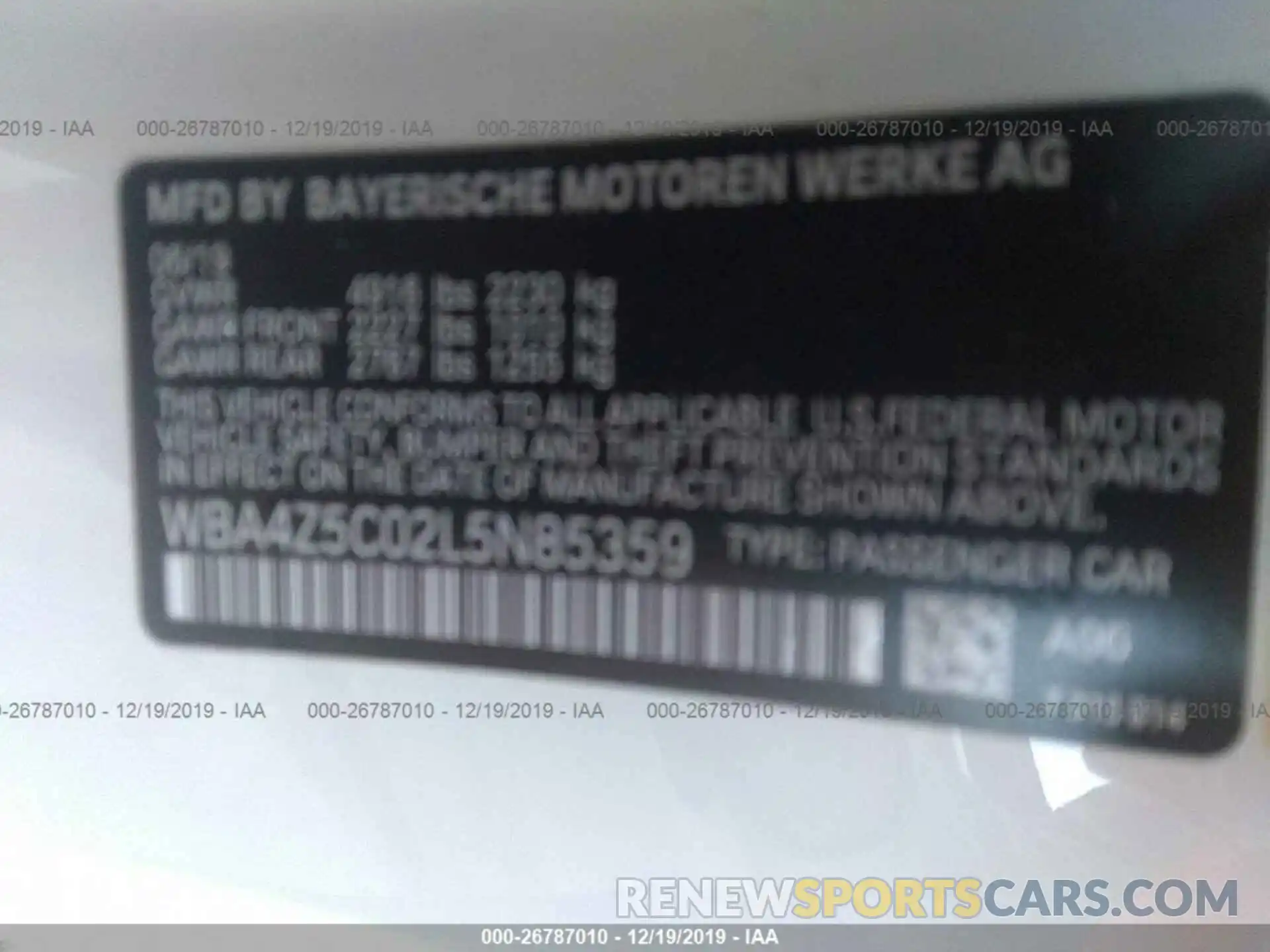 9 Photograph of a damaged car WBA4Z5C02L5N85359 BMW 440I 2020
