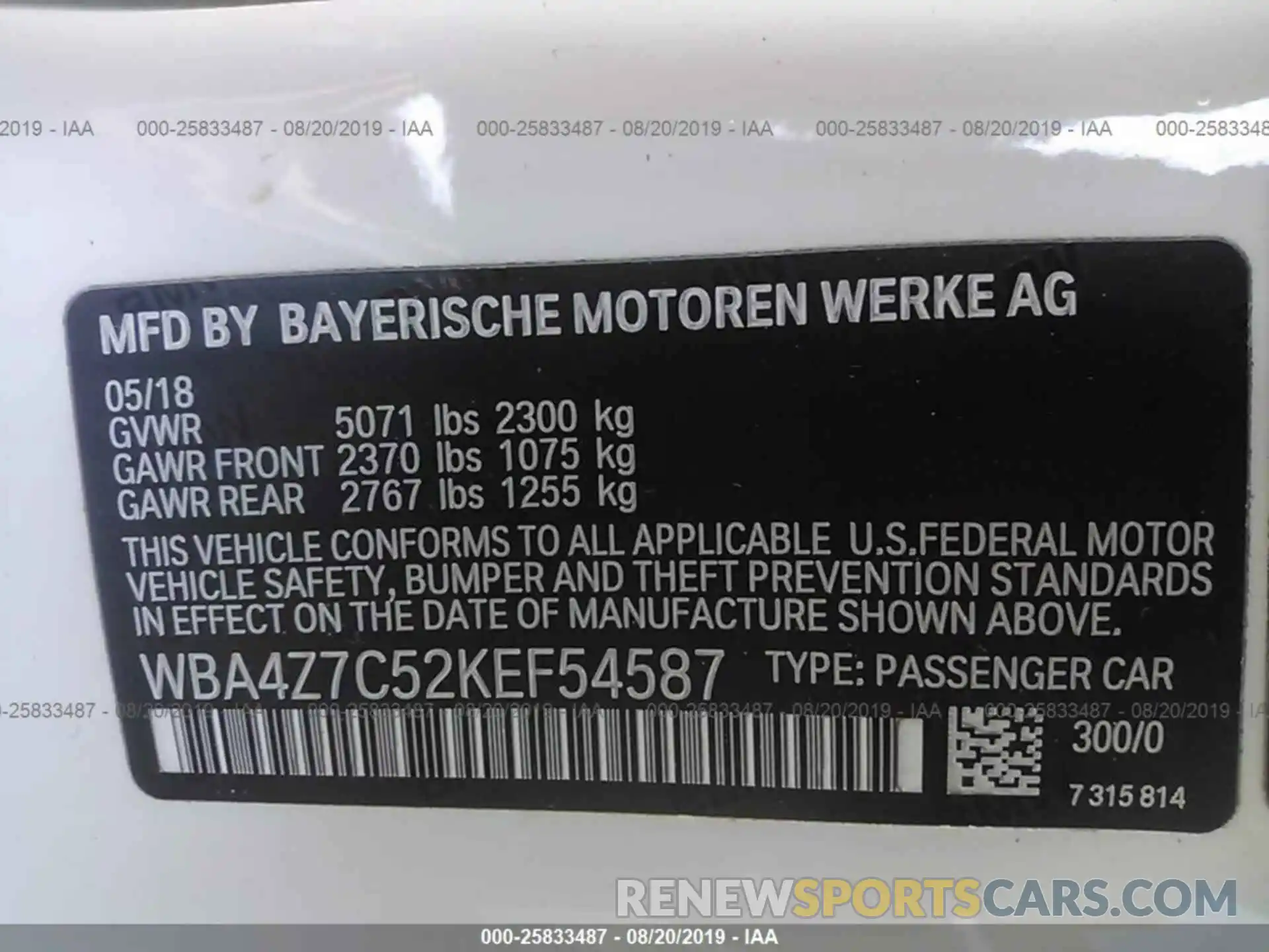 9 Photograph of a damaged car WBA4Z7C52KEF54587 BMW 440XI 2019
