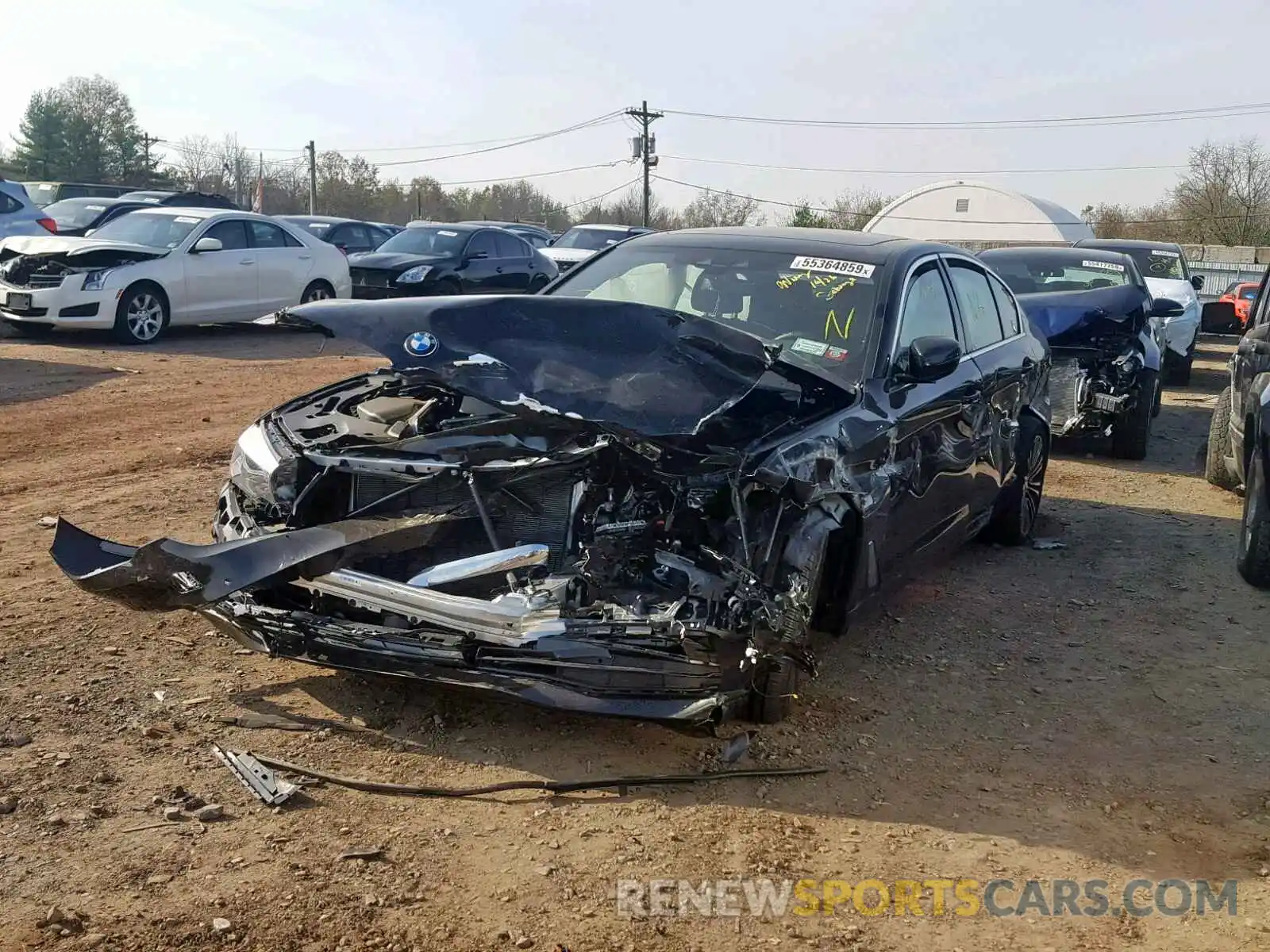 2 Фотография поврежденного автомобиля WBAJA7C53KG912159 BMW 5 SERIES 2019