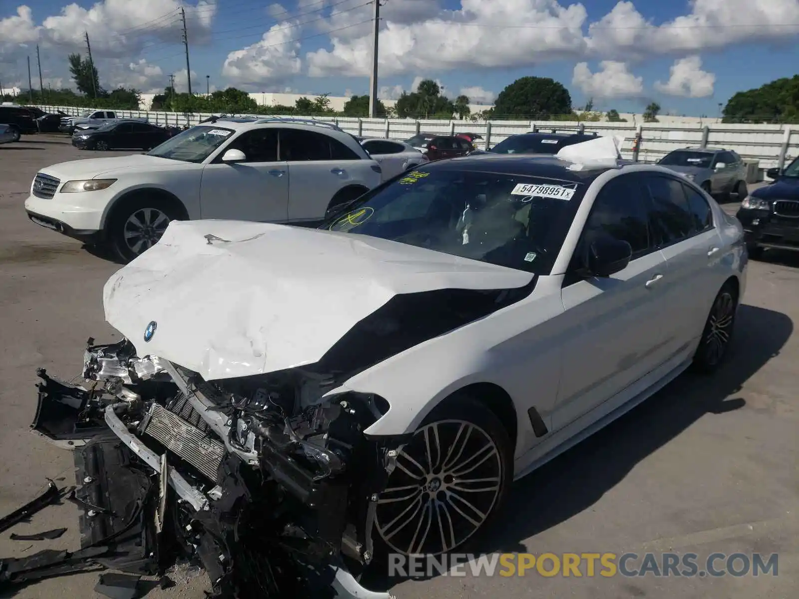 2 Photograph of a damaged car WBAJR3C0XLWW62707 BMW 5 SERIES 2020