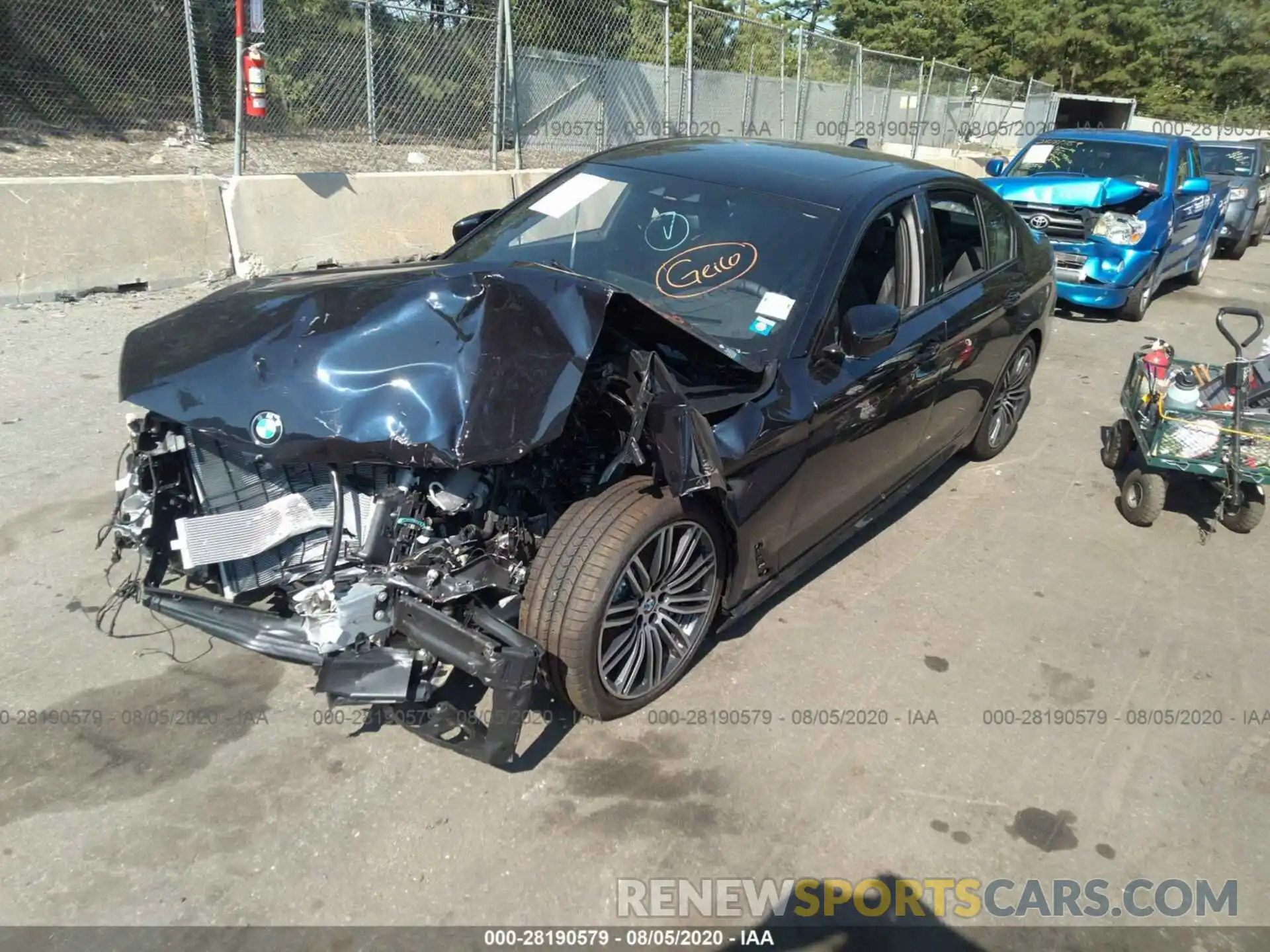 2 Photograph of a damaged car WBAJR7C06LCE09234 BMW 5 SERIES 2020