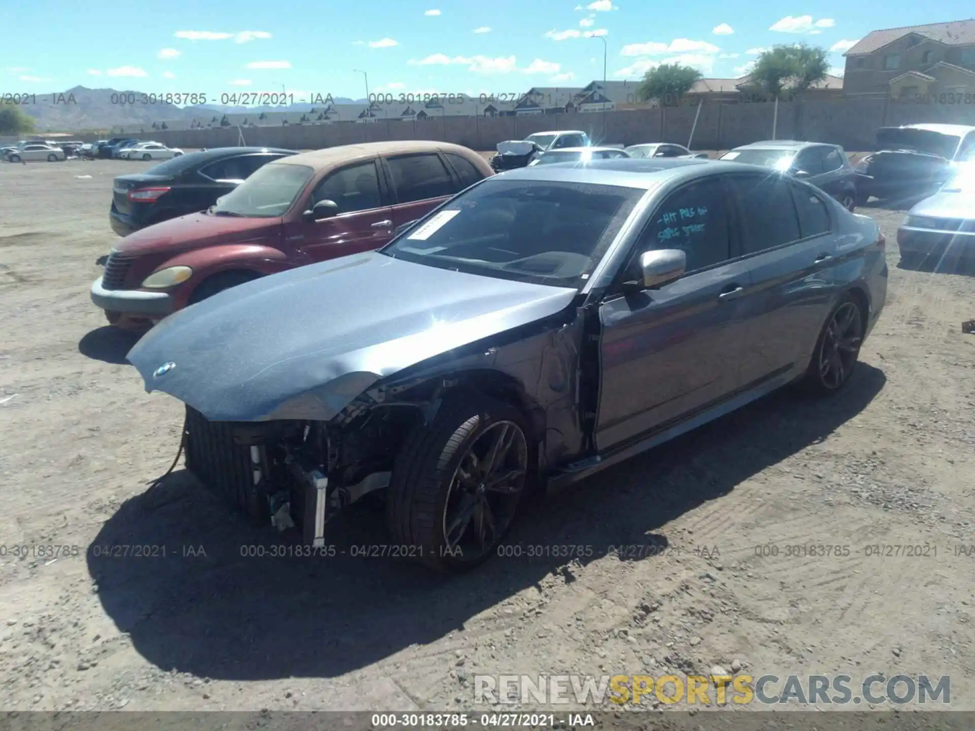 2 Фотография поврежденного автомобиля WBAJS7C06LBN96269 BMW 5 SERIES 2020