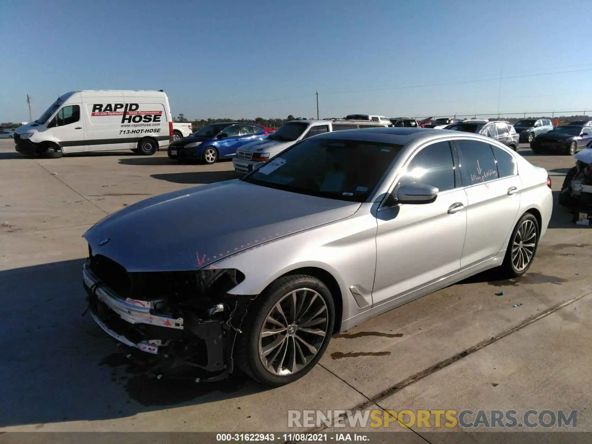 2 Photograph of a damaged car WBA53BH03MCF23143 BMW 5 SERIES 2021